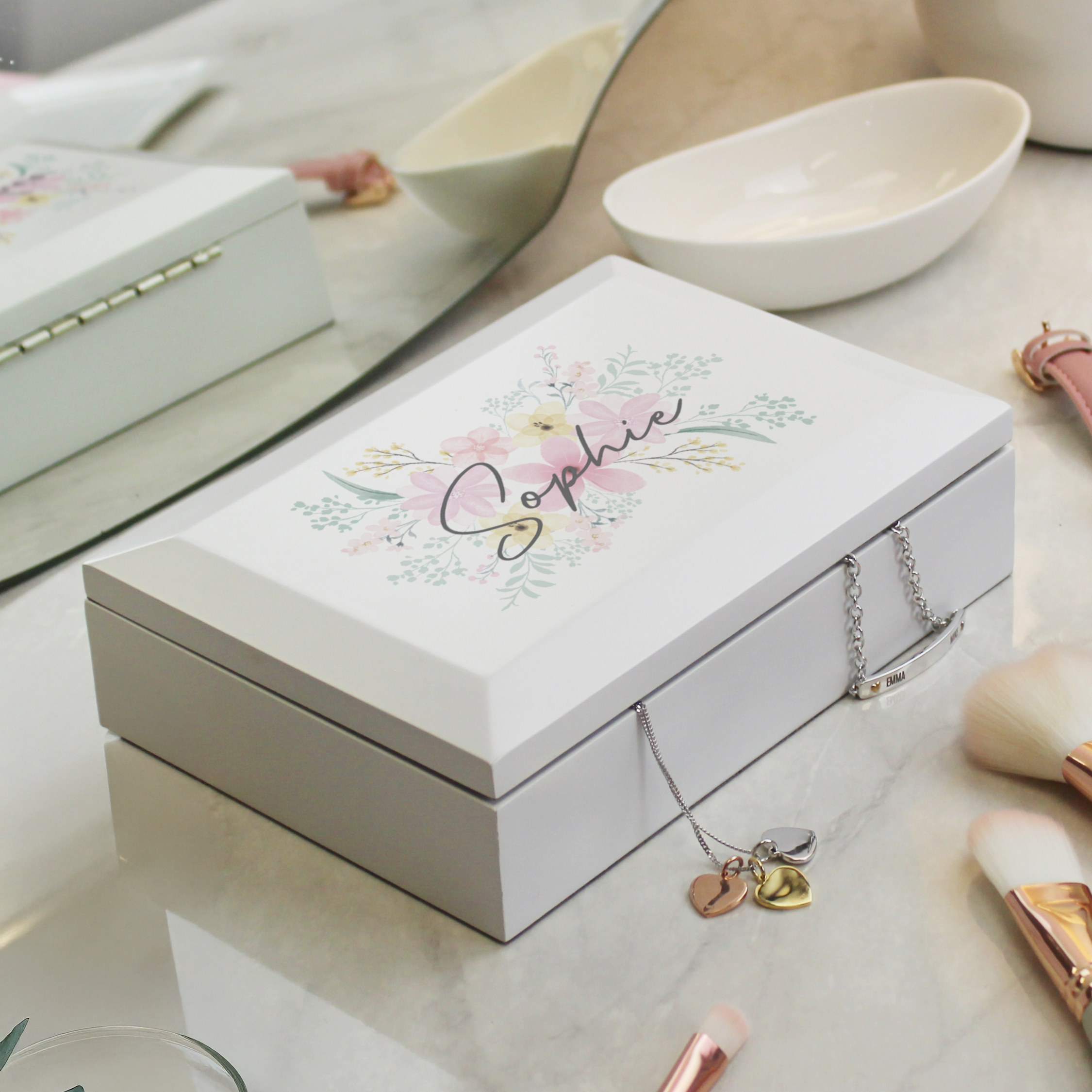 Personalised Watercolour Jewellery Box