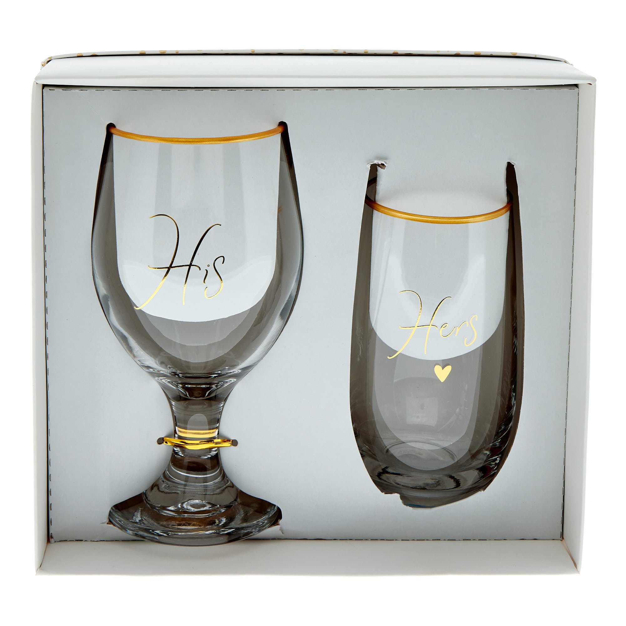 His & Hers Drinking Glasses Gift Set