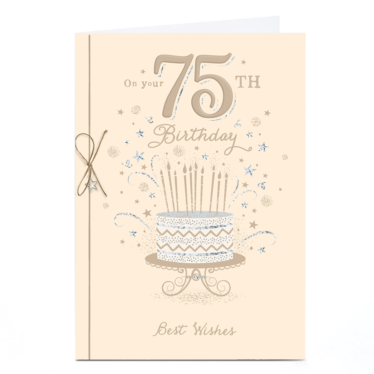 Personalised 75th Birthday Card - Tea Party Birthday Cake