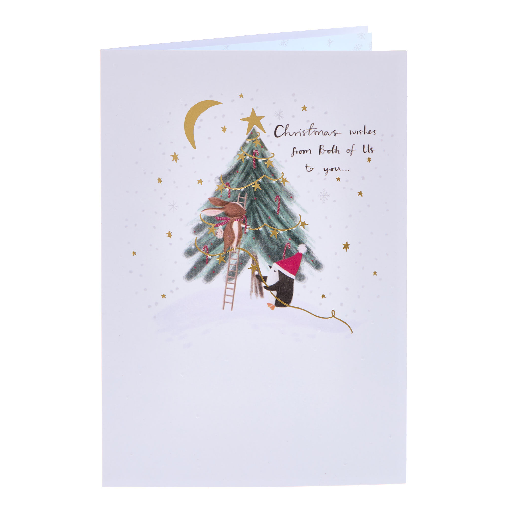 From Both of Us To You Penguin & Bunny Christmas Card