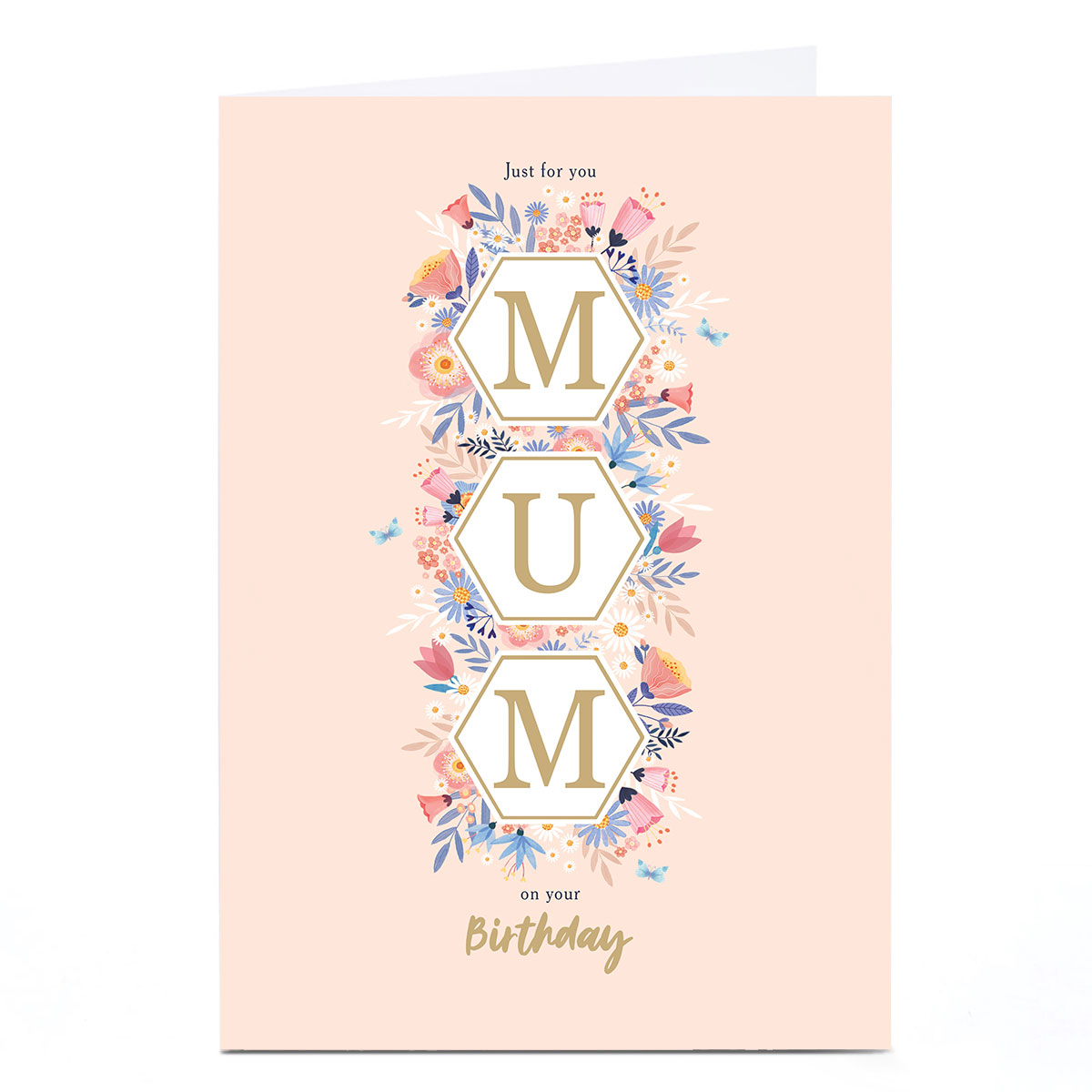 Personalised Birthday Card - Hexagon Florals, Mum