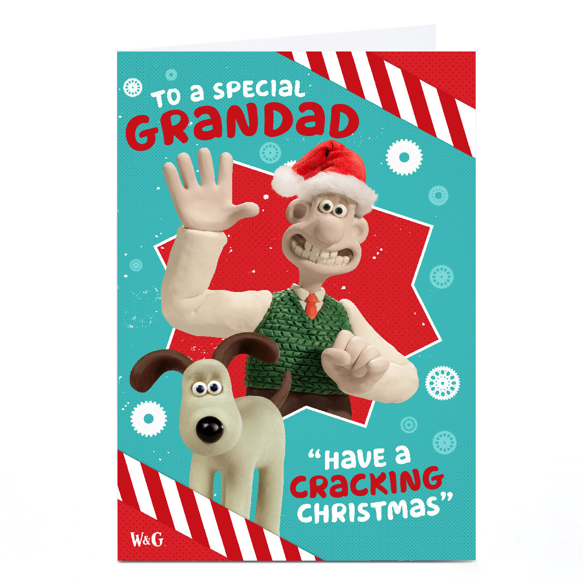 Personalised Wallace and Gromit Christmas Card - Have a Cracking Christmas, Grandad