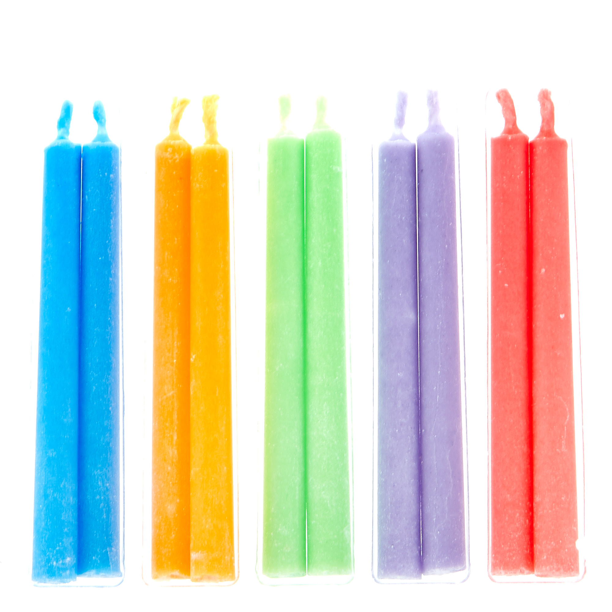 Buy Colour Flame Birthday Candles With Holders Pack Of 10 For Gbp 2 49 Card Factory Uk