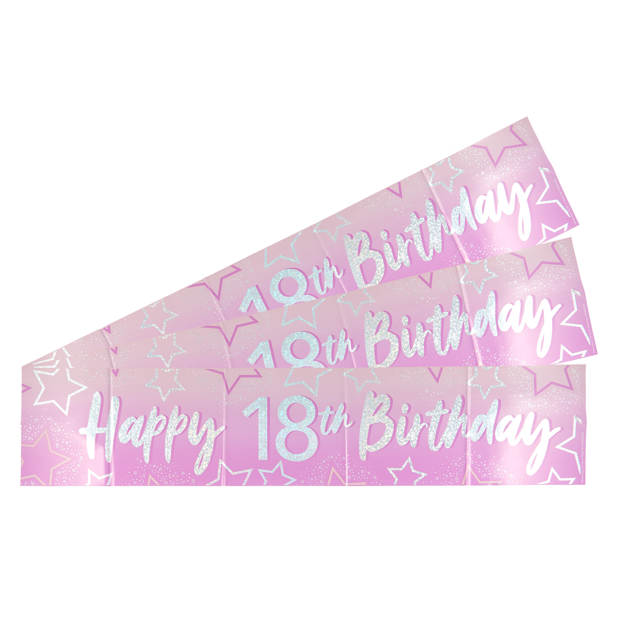 Pink Happy 18th Birthday Banners - Pack of 3