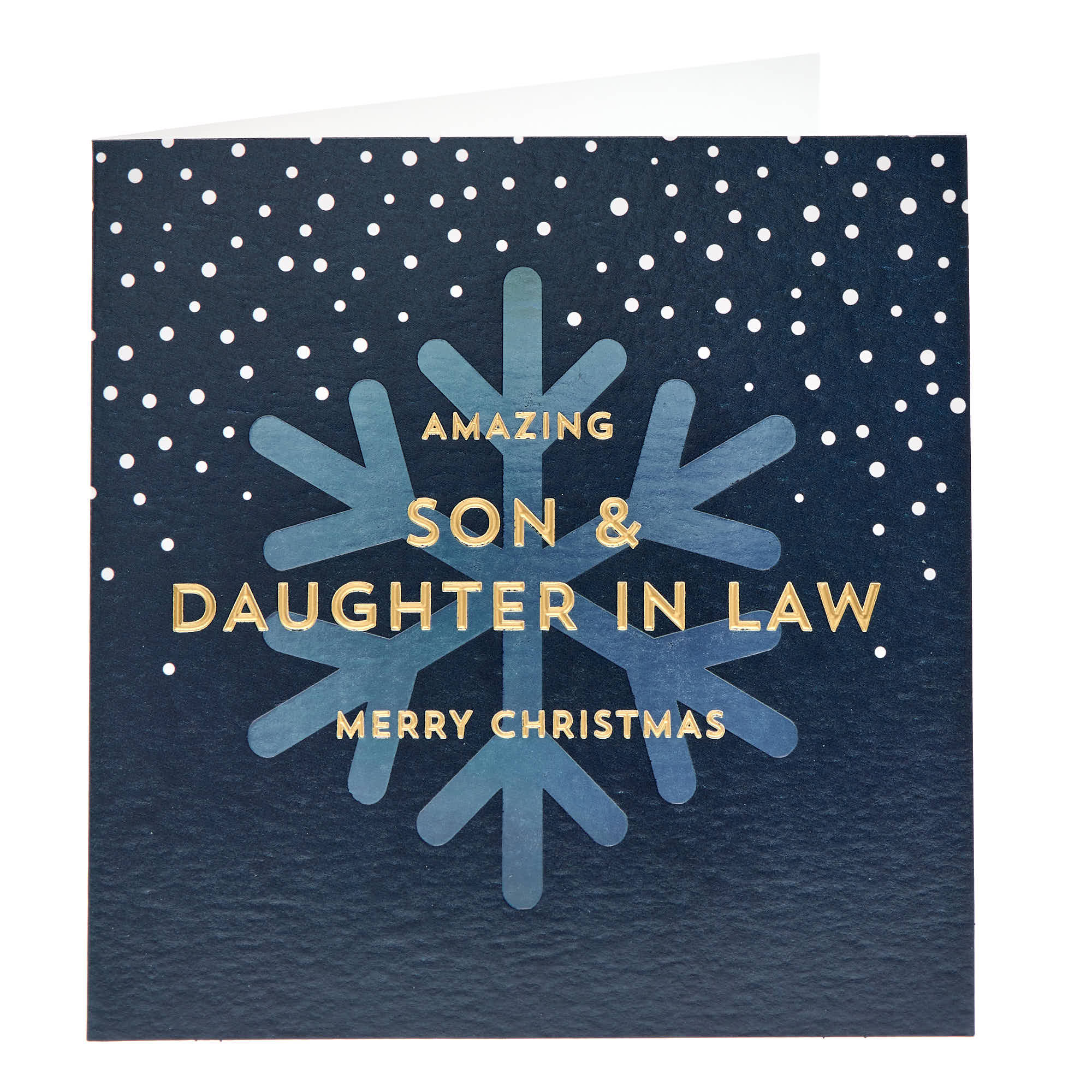 Son & Daughter In Law Blue Snowflake Christmas Card