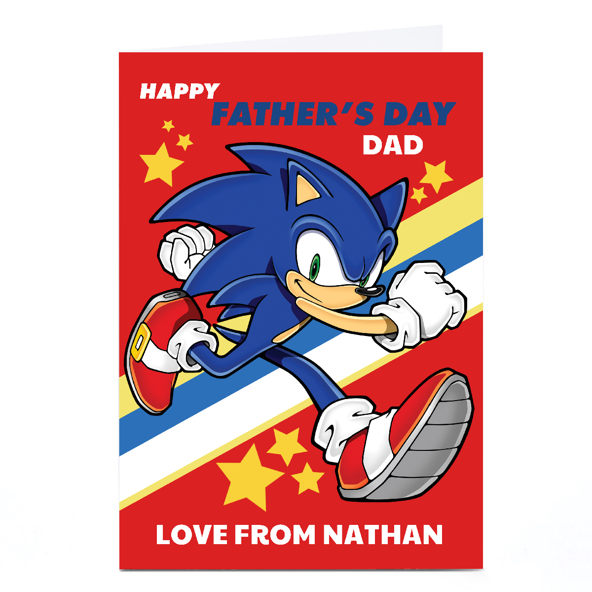 Buy Personalised Sonic Father's Day Card - Running Sonic, Dad for GBP 2 ...