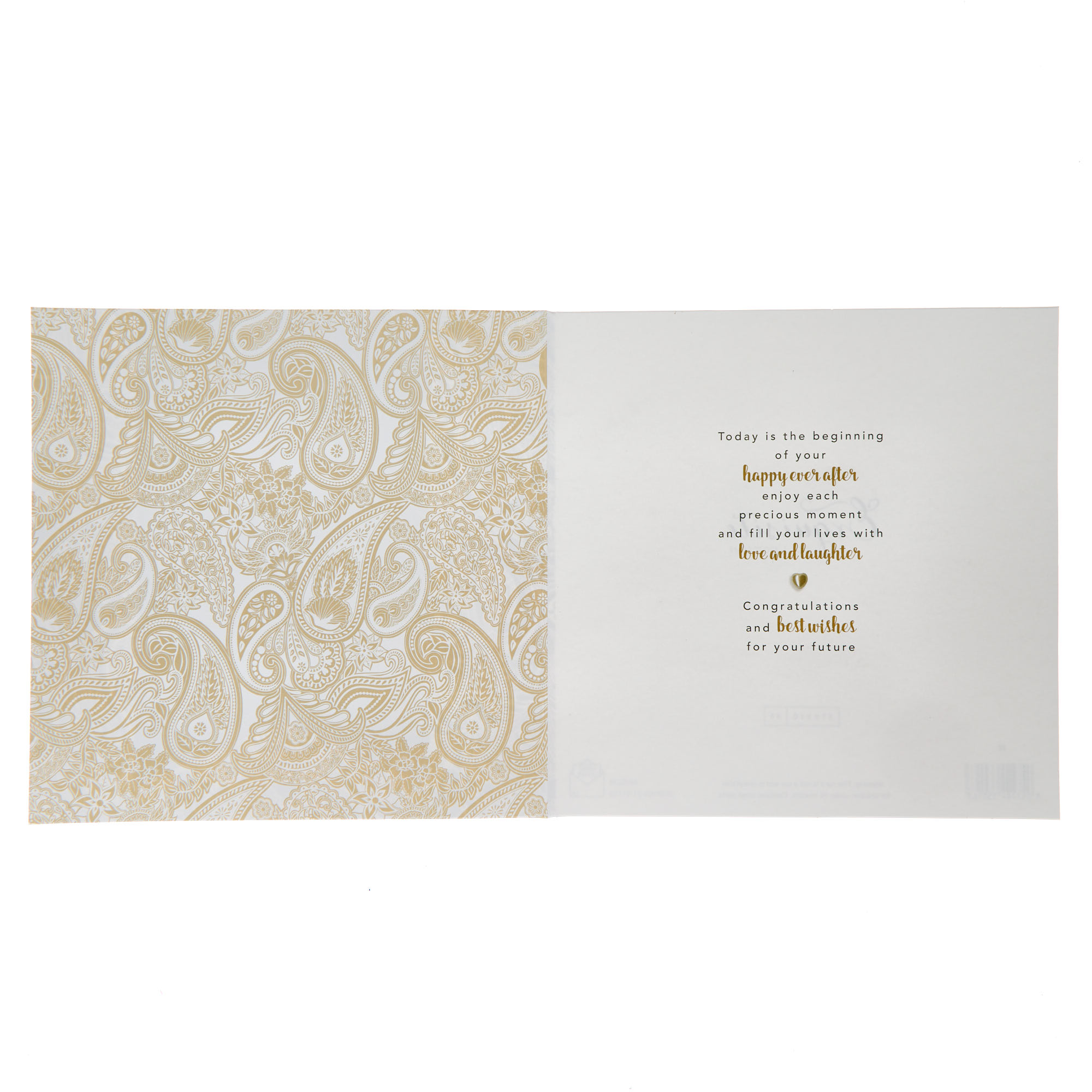 Gold Paisley Special Wish Wedding Card