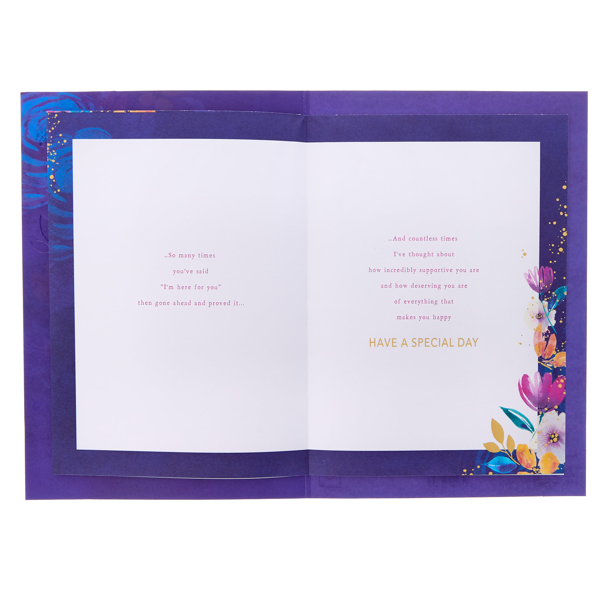 Friend Navy Blossom Birthday Card