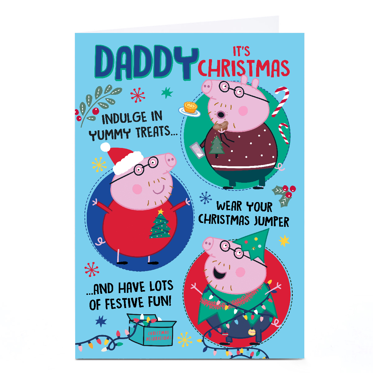 Personalised Peppa Pig Christmas Card - Daddy Pig