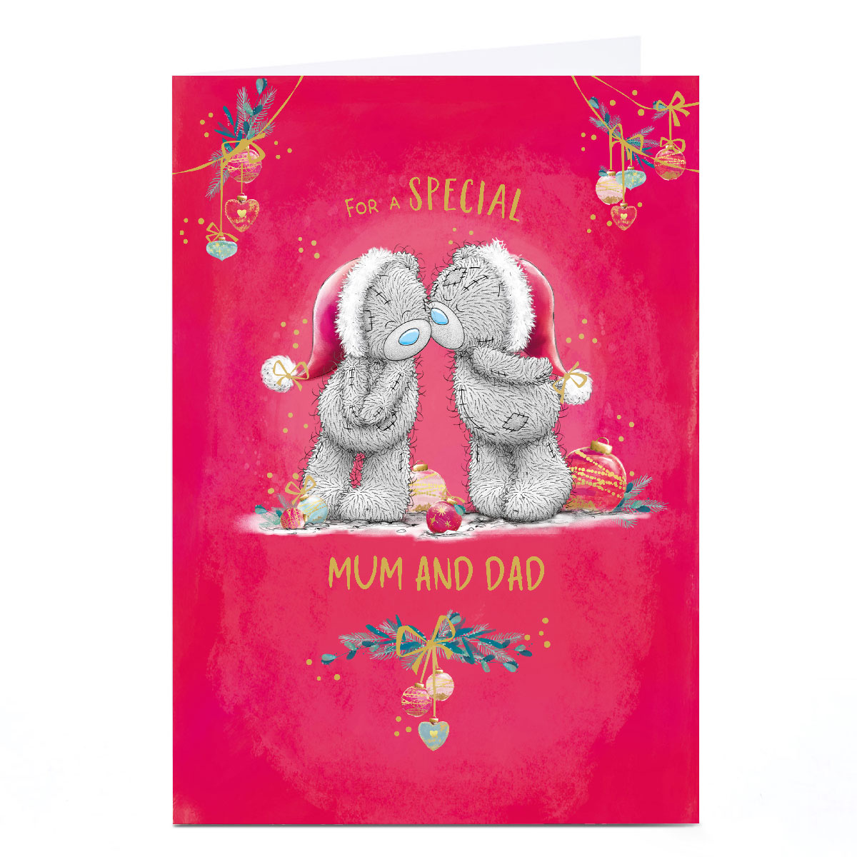 Personalised Tatty Teddy Christmas Card - For a Special Mum and Dad