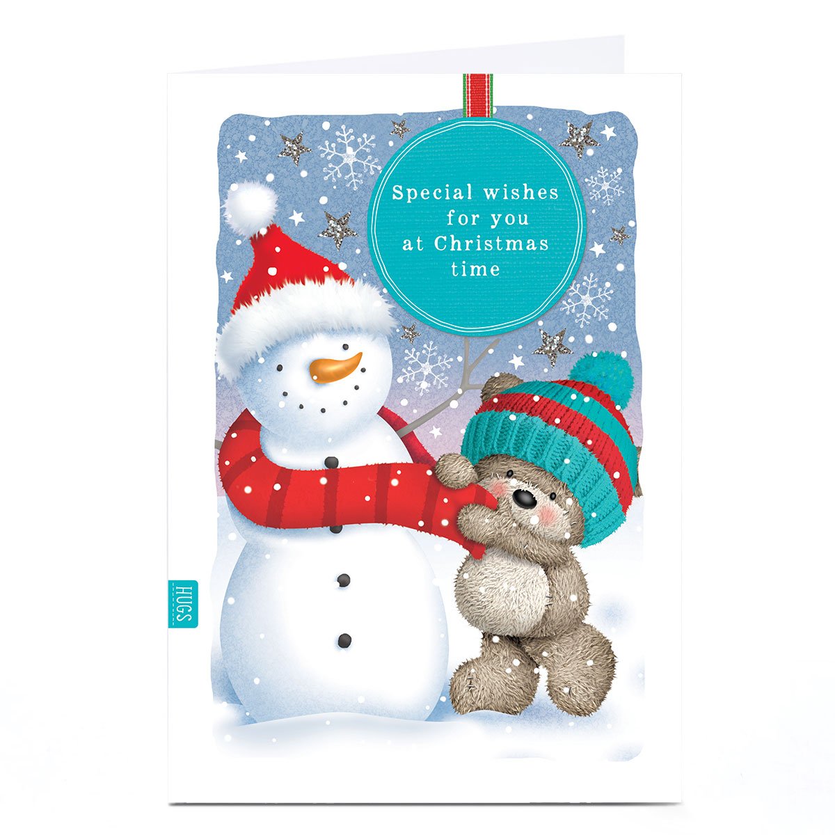 Personalised Hugs Christmas Card - Hugs and Snowman