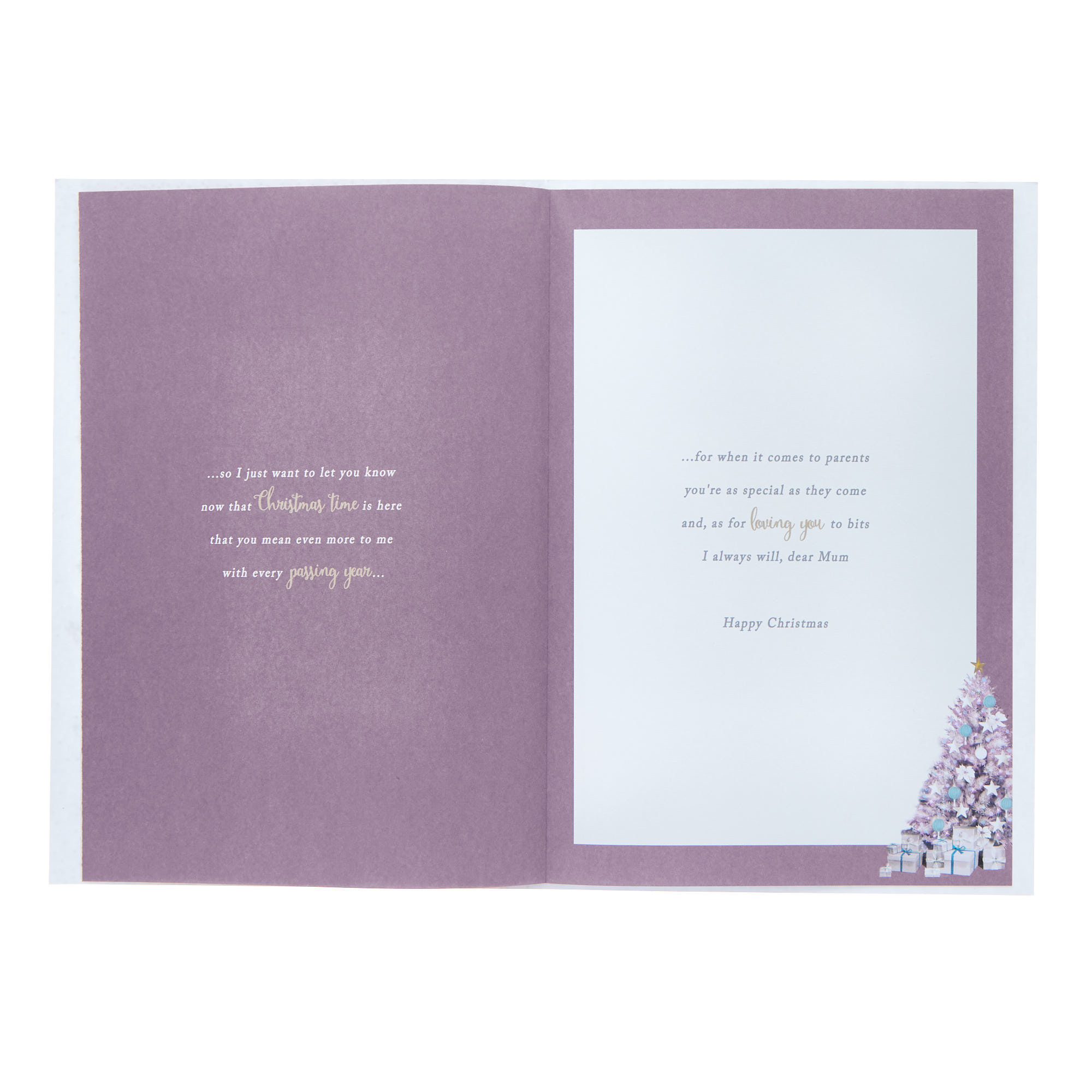 Mum Purple Tree Christmas Card