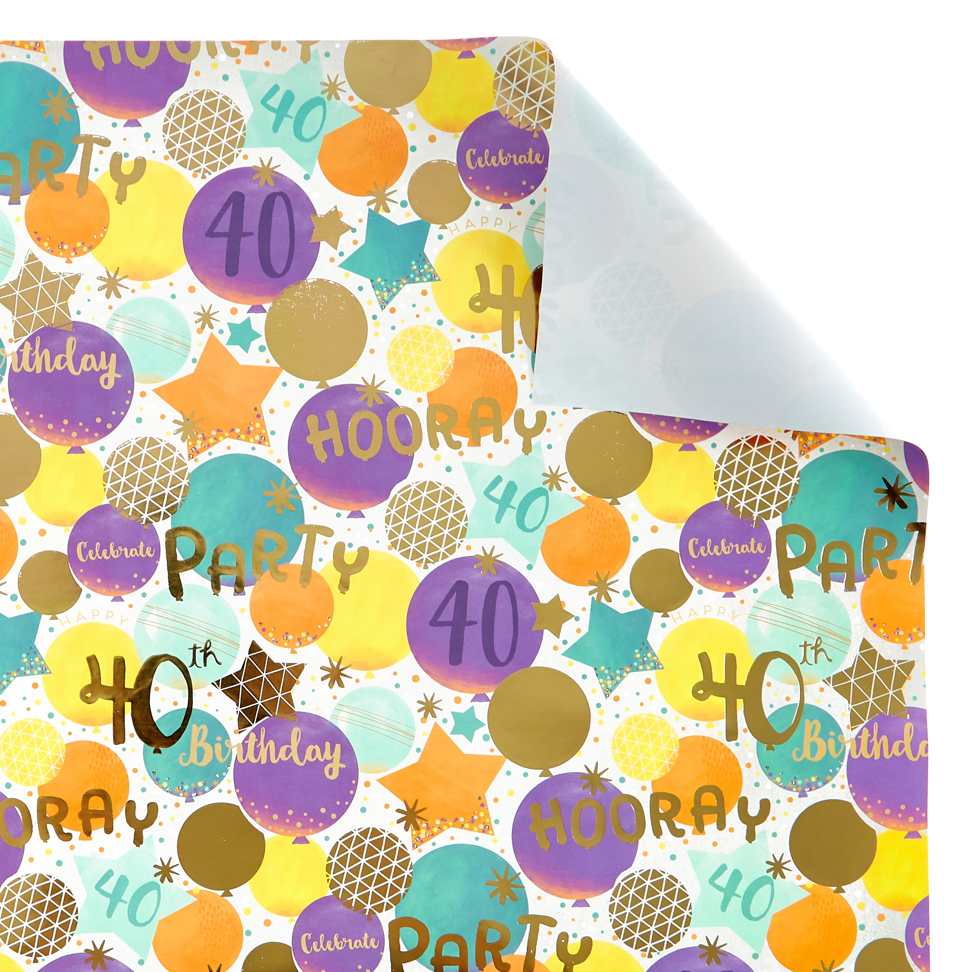 40th Birthday Wrapping Paper - 1 Sheet