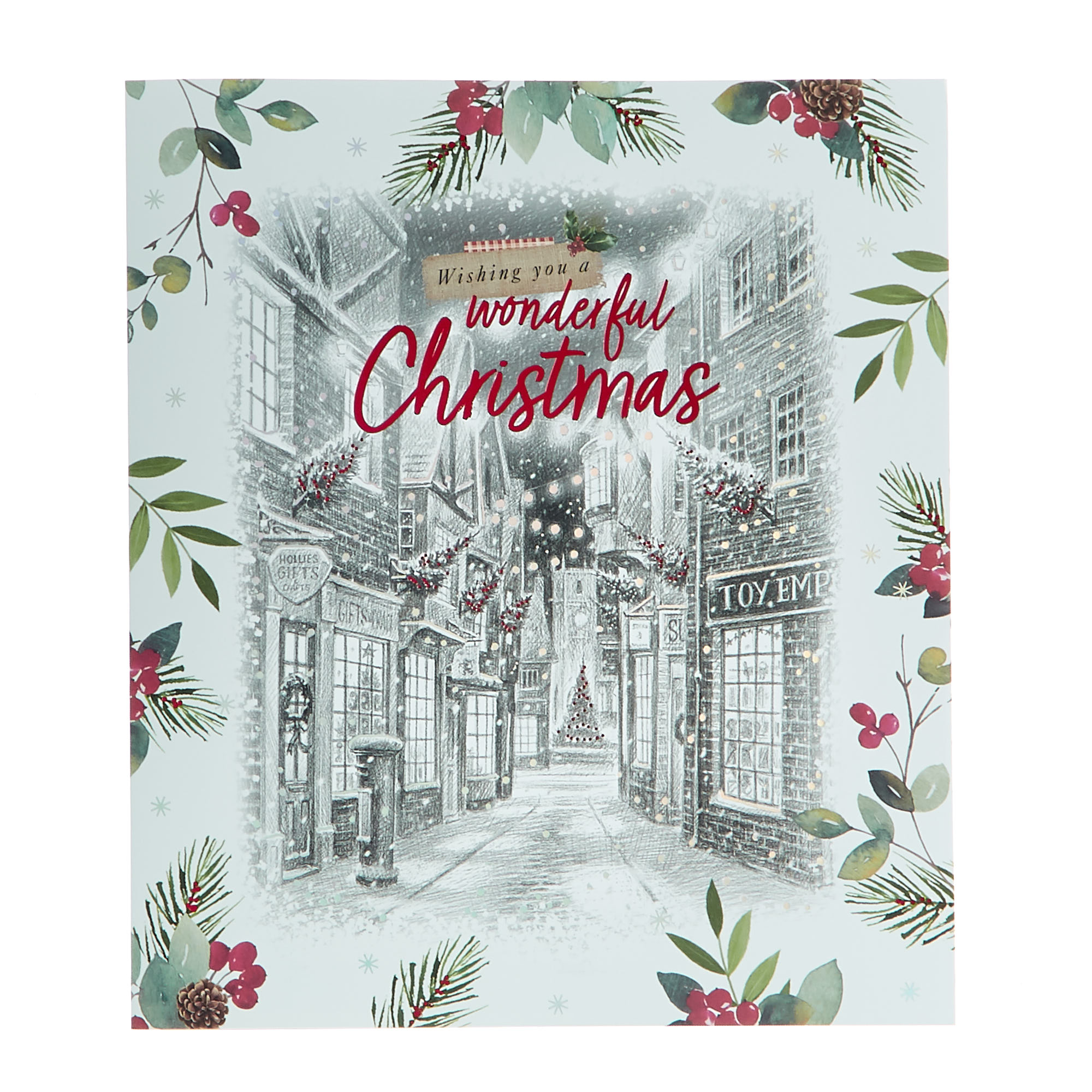 10 Premium Charity Boxed Christmas Cards - Village Streets (2 Designs) 