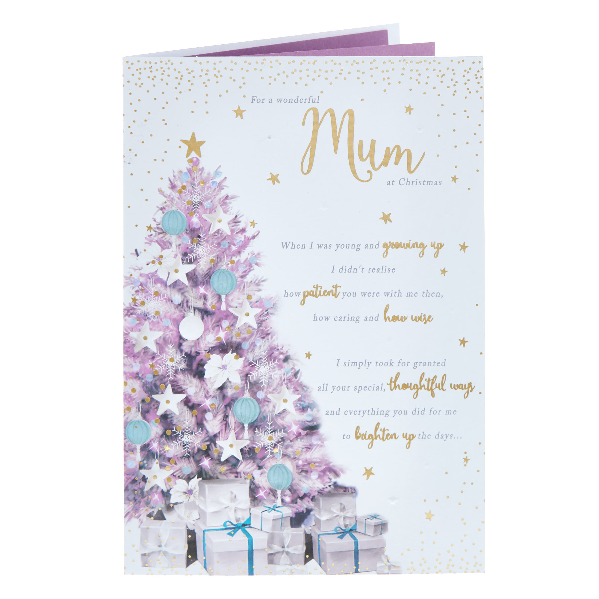 Mum Purple Tree Christmas Card