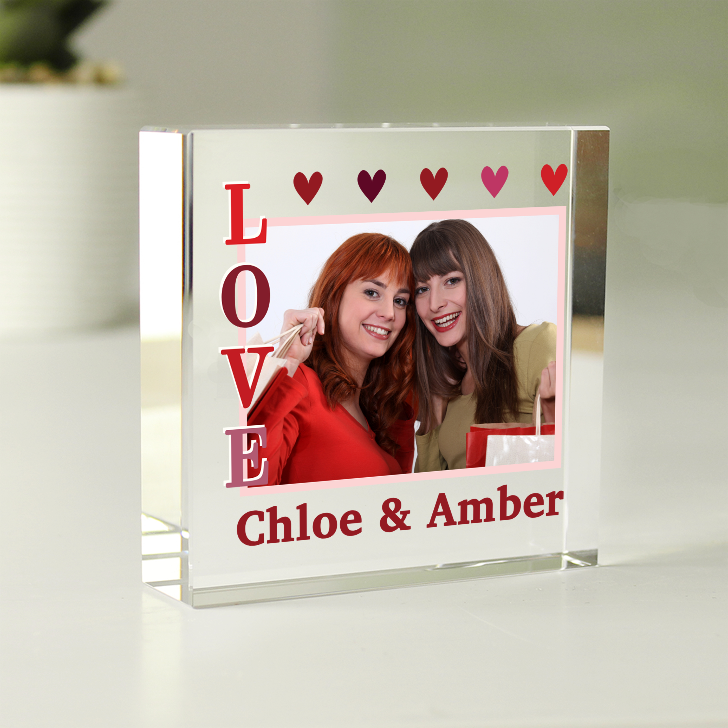 Personalised LOVE Photo Upload Crystal Token