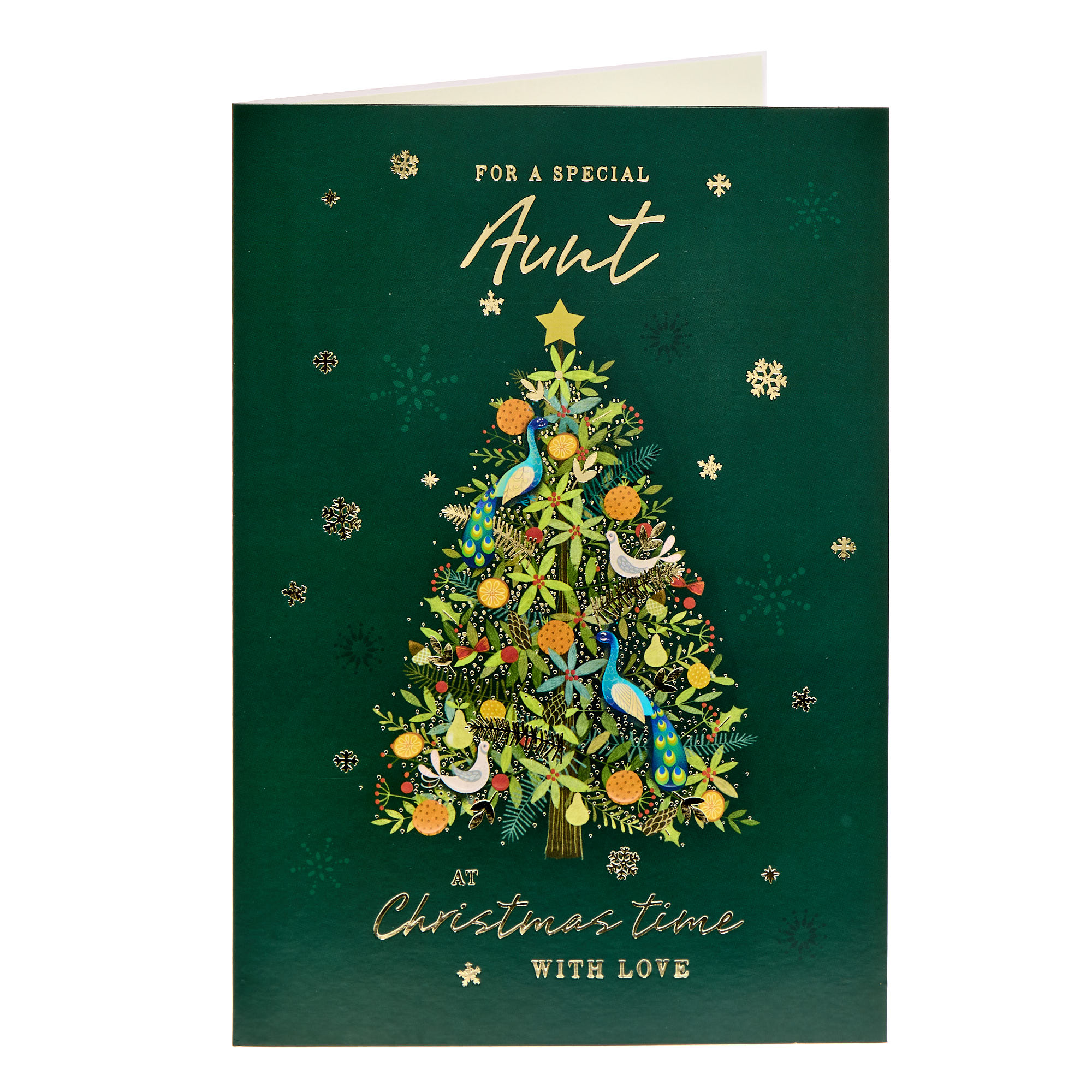 Special Aunt Tree & Birthday Christmas Card