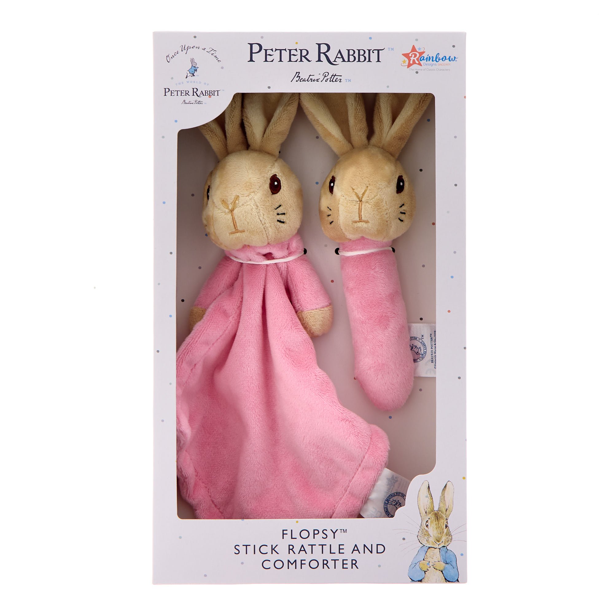 Peter Rabbit Flopsy Stick Rattle & Comforter