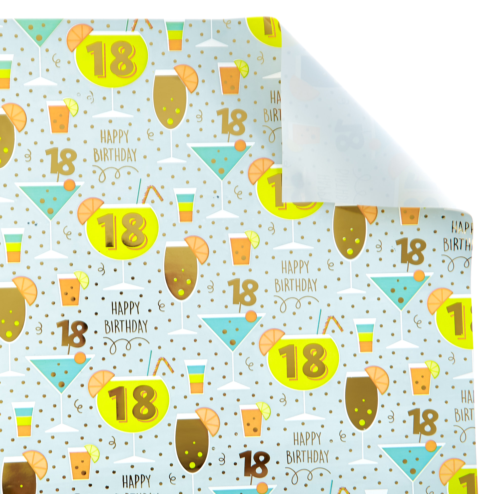 18th Birthday Wrapping Paper - 1 Sheet