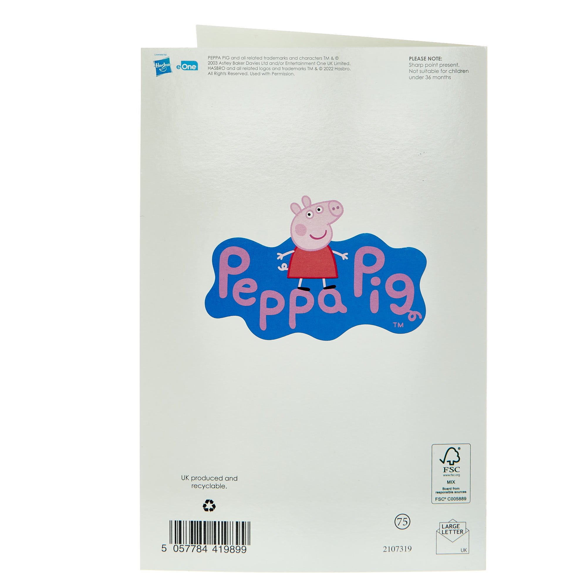 Mummy Peppa Pig With Badge Mother's Day Card