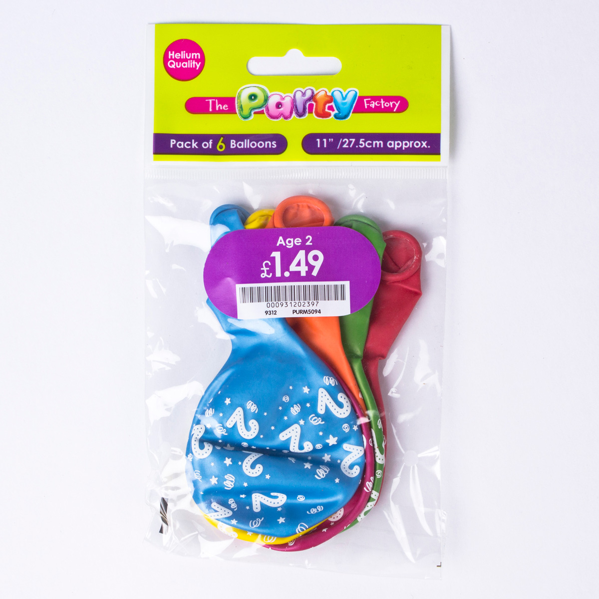 Buy Multicoloured 2nd Birthday Helium Latex Balloons - Pack Of 6 for ...