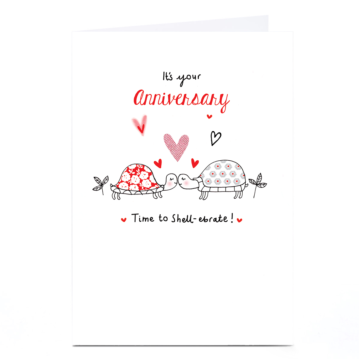 Personalised Anniversary Card - Tortoise Couple Time To Shell-ebrate