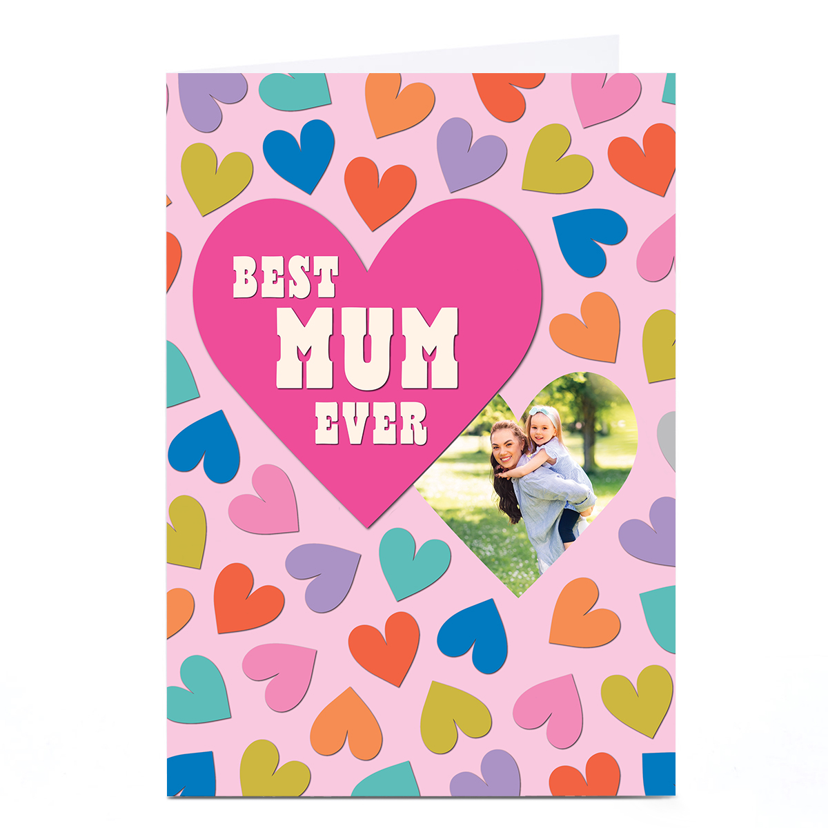 Photo Pigment Mother's Day Card - Best Mum Ever Hearts