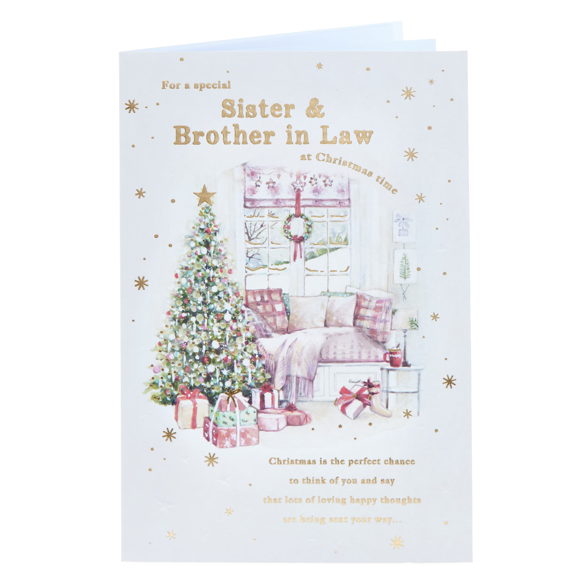 Sister & Brother In Law Cosy Scene Christmas Card