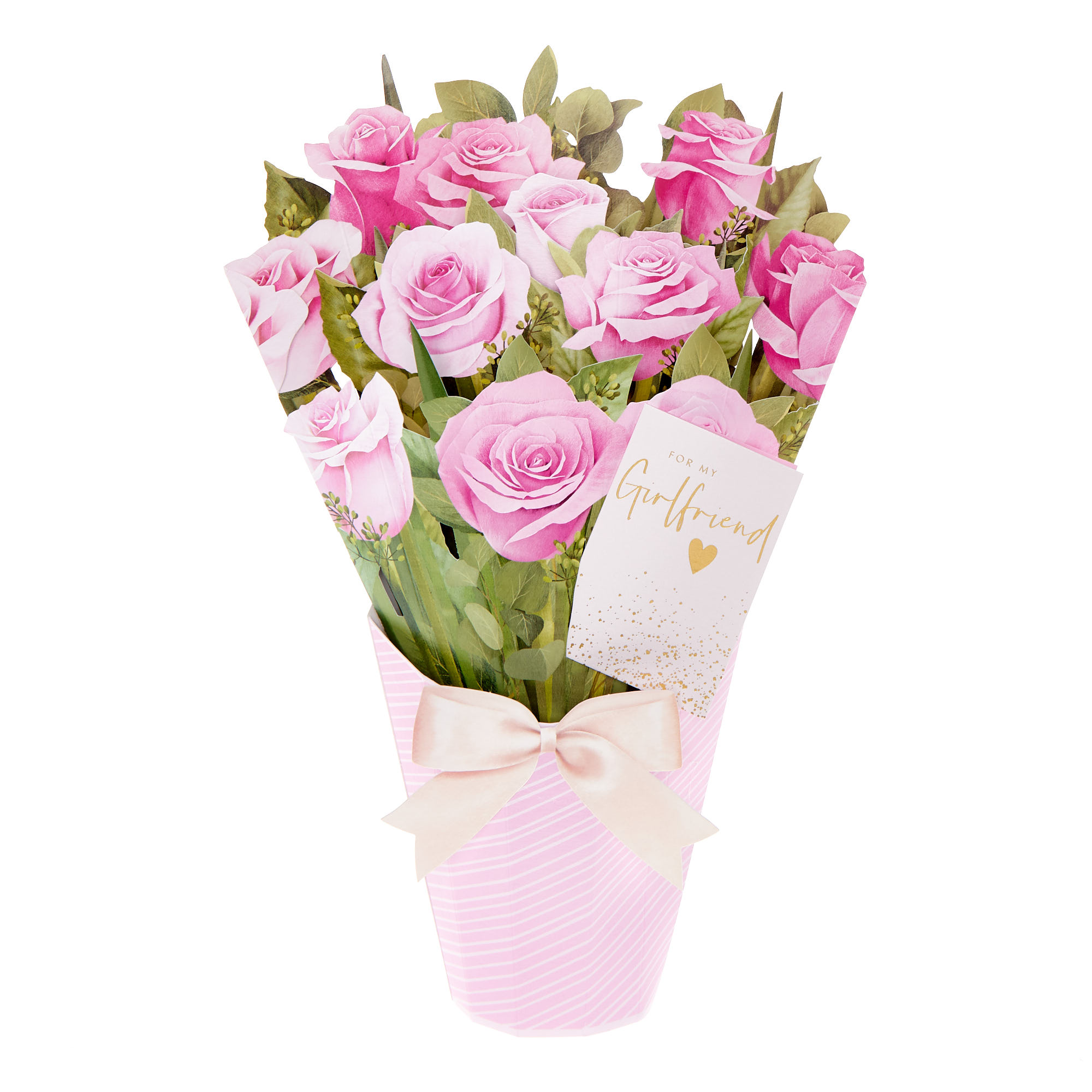 Girlfriend Floral Bouquet 3D Pop-Out Valentine's Day Card