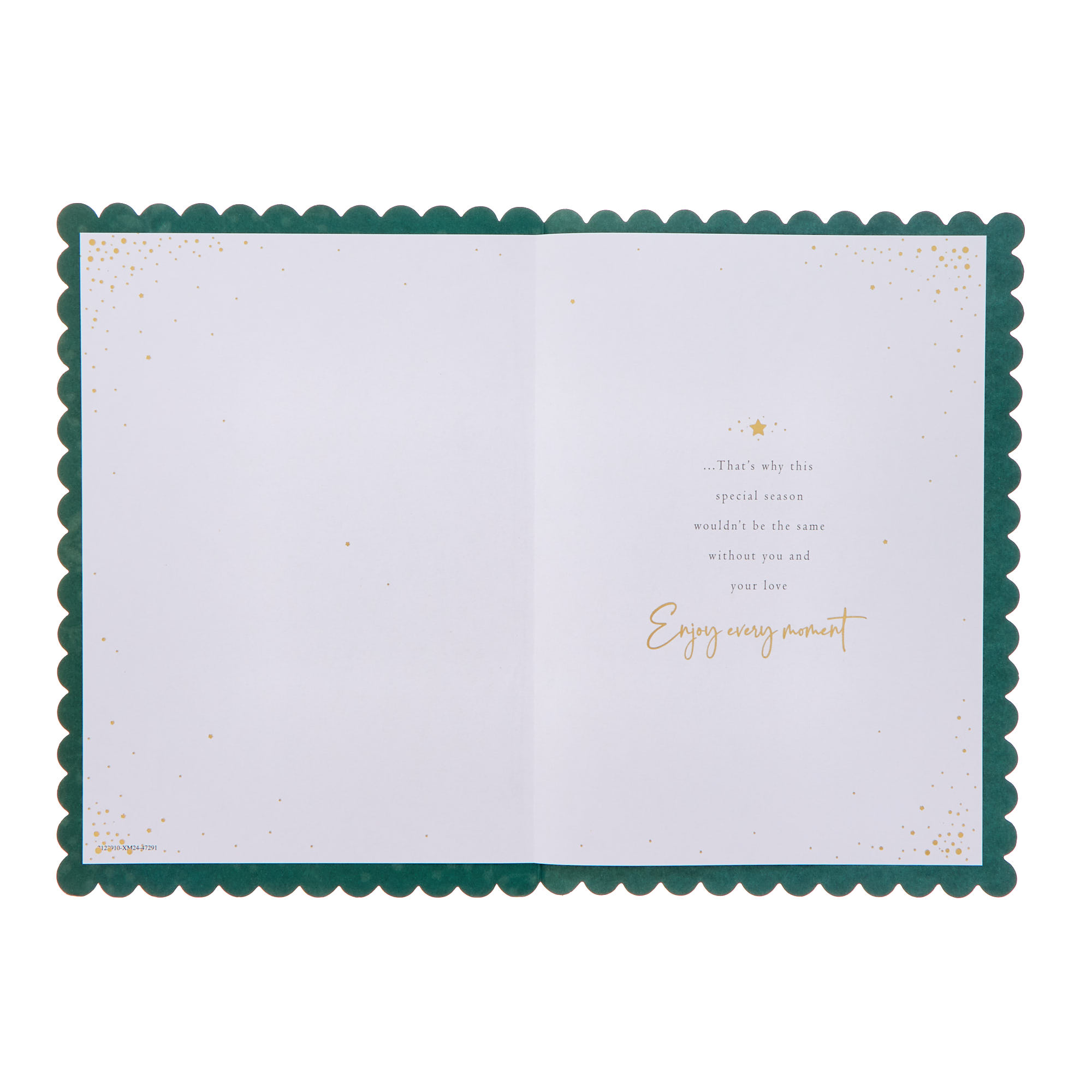 Mam Green & White Print Christmas Card