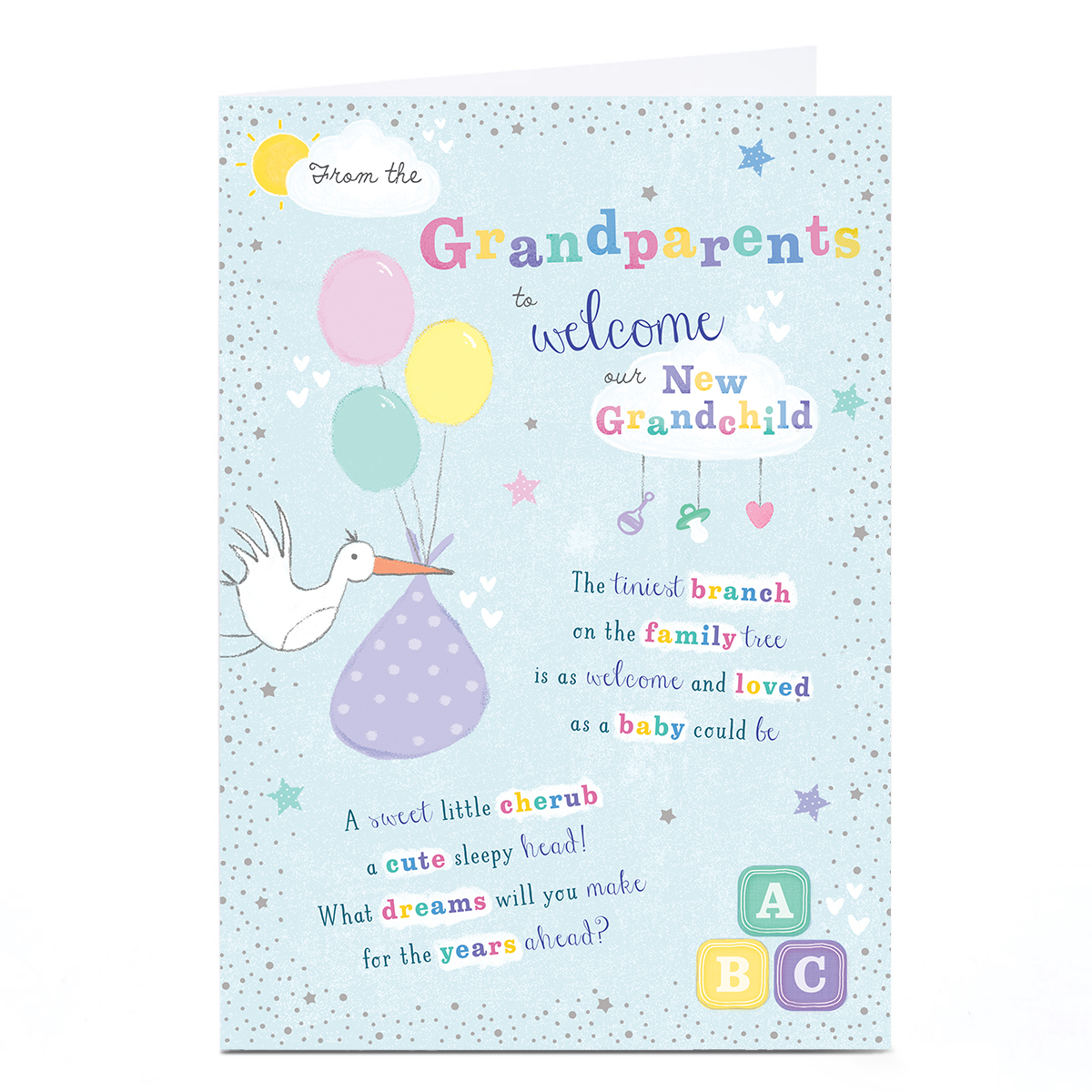 Personalised New Baby Card - To Our New Grandchild