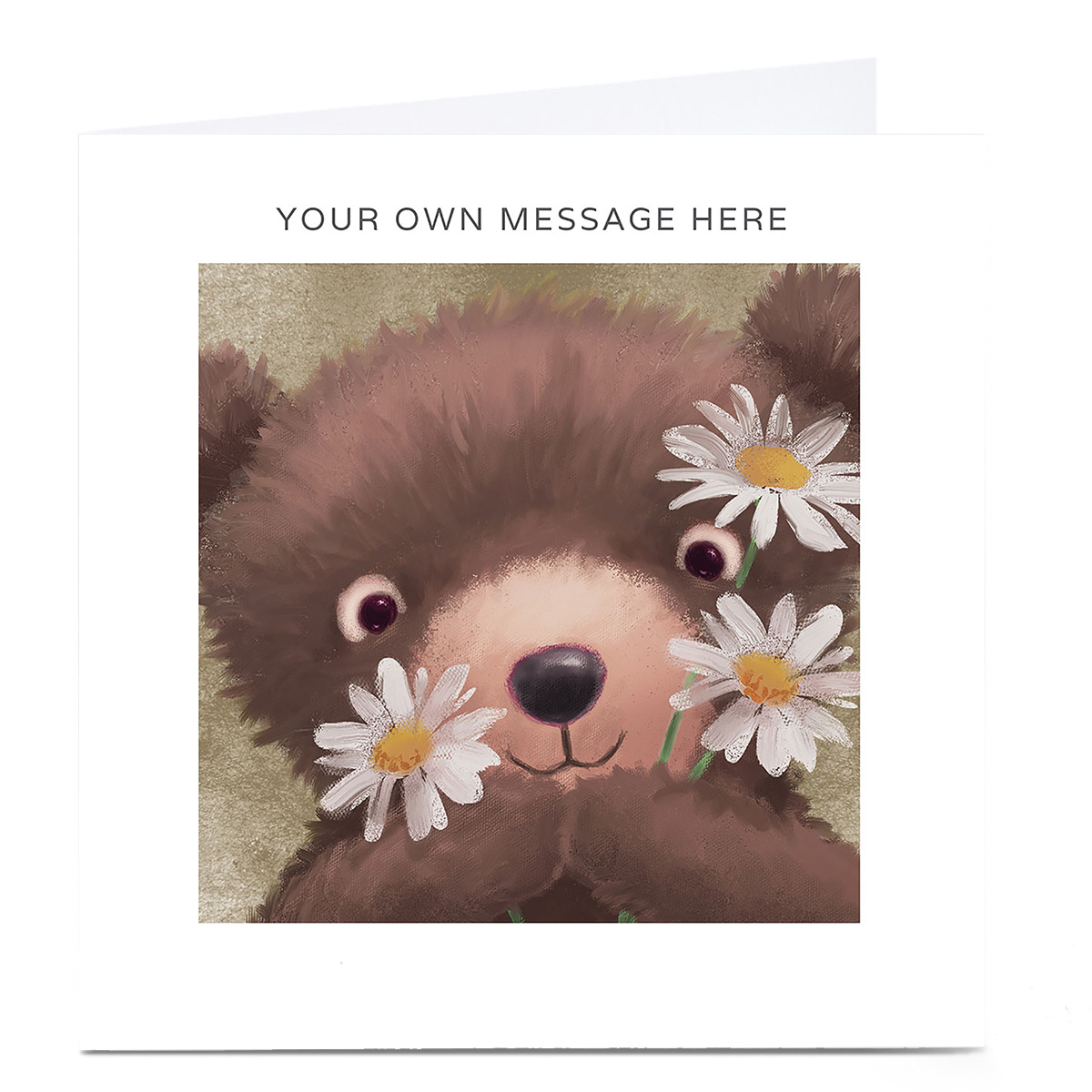 Buy Personalised Card - Teddy Bear With Daisies for GBP 2.79 | Card