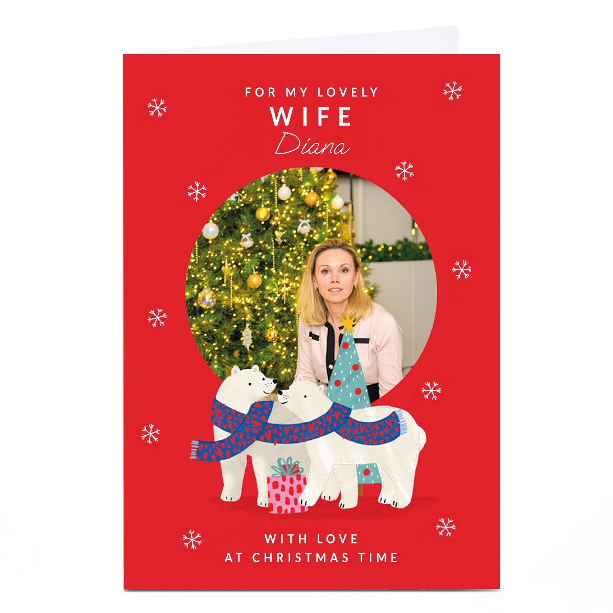 Personalised Christmas Photo Card - For my Lovely Wife