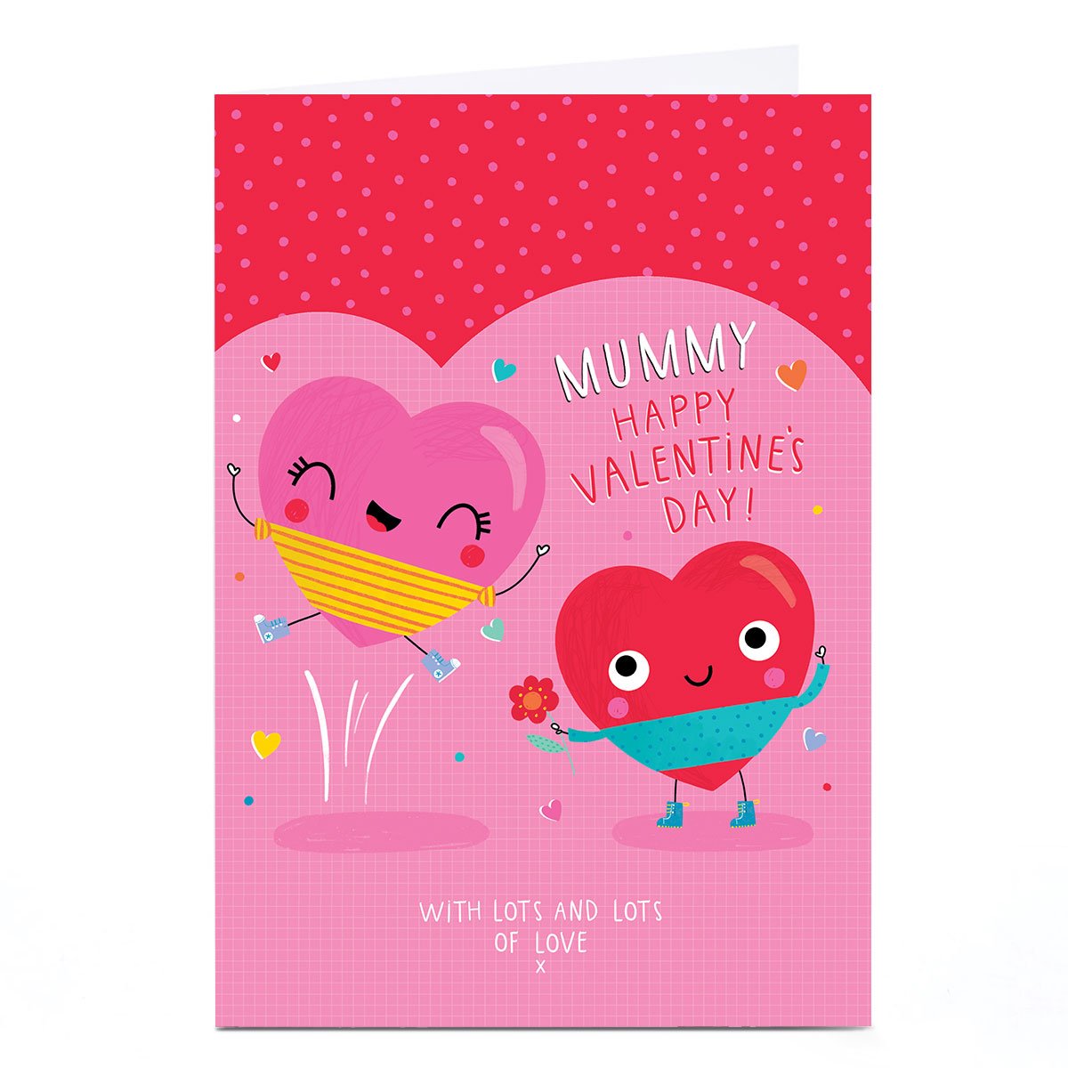 Personalised Valentine's Day Card - Happy Hearts, Mummy