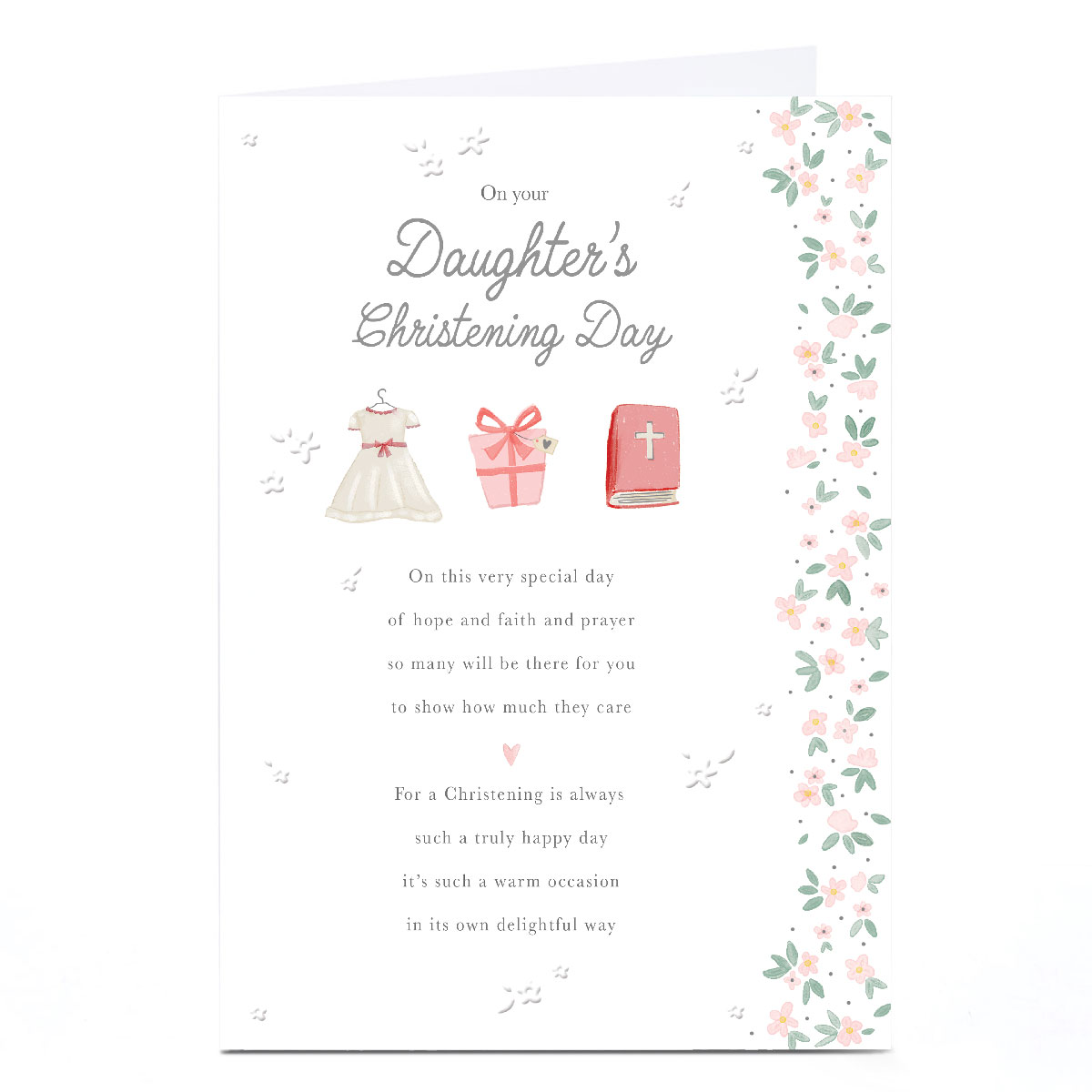 Personalised Christening Card - On Your Daughter's Christening Day