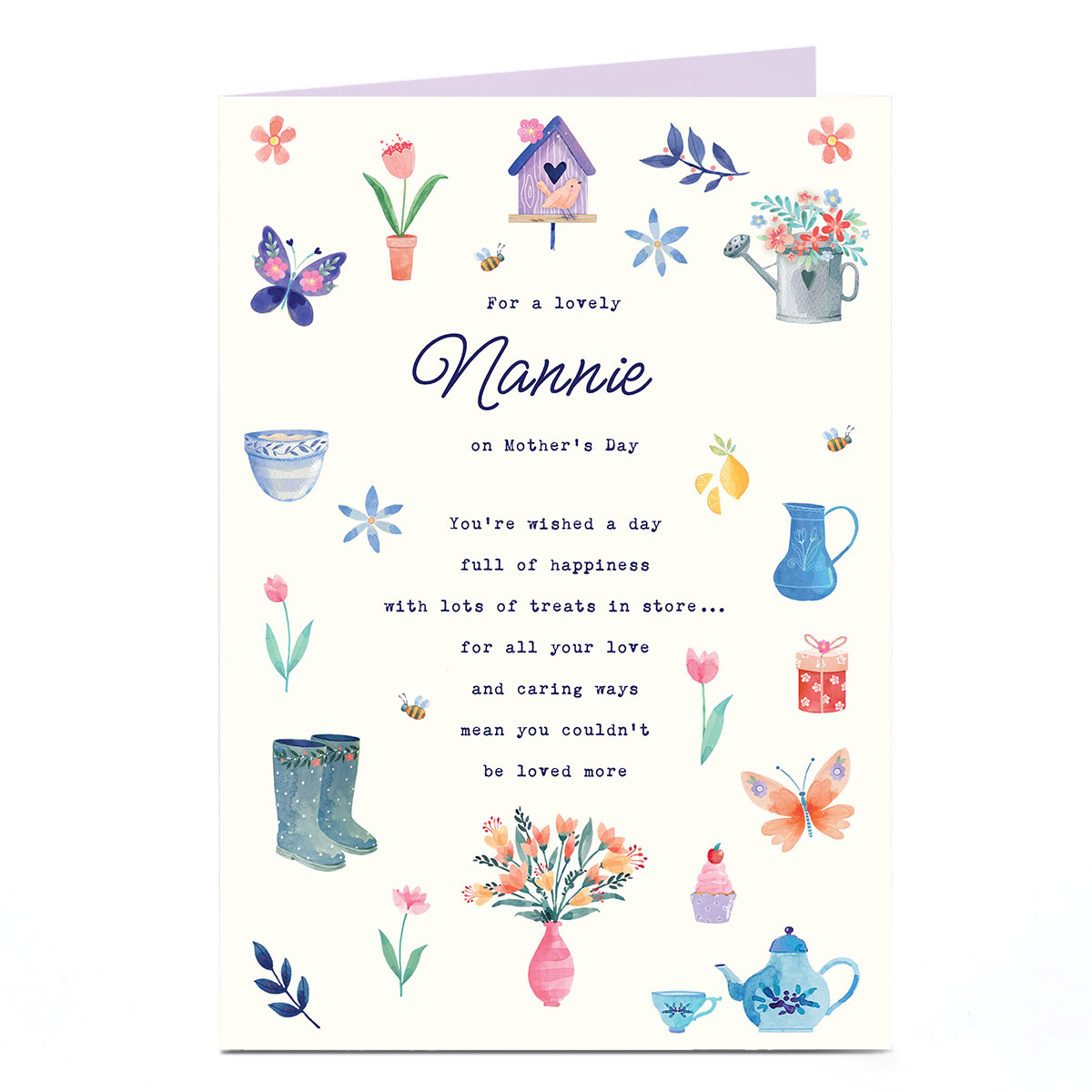 Personalised Mother's Day Card - Gardening Details, Nannie