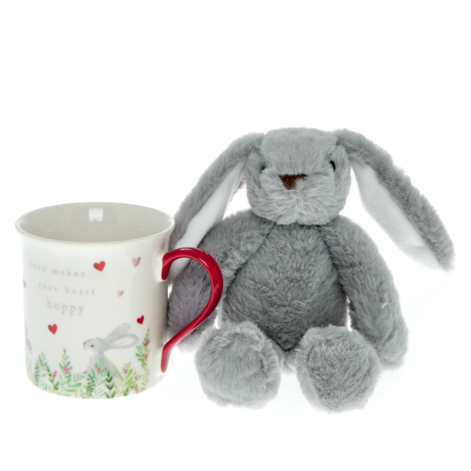 Love Makes Your Heart Hoppy Bunny Mug & Plush