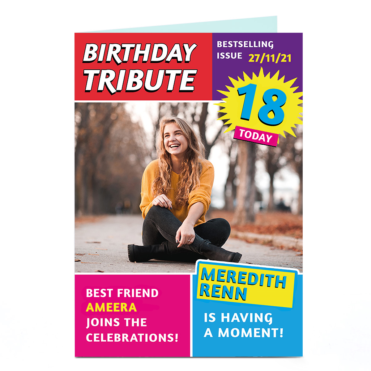 Buy Photo Birthday Card - Tribute Magazine, Editable Age for GBP 1.79 ...