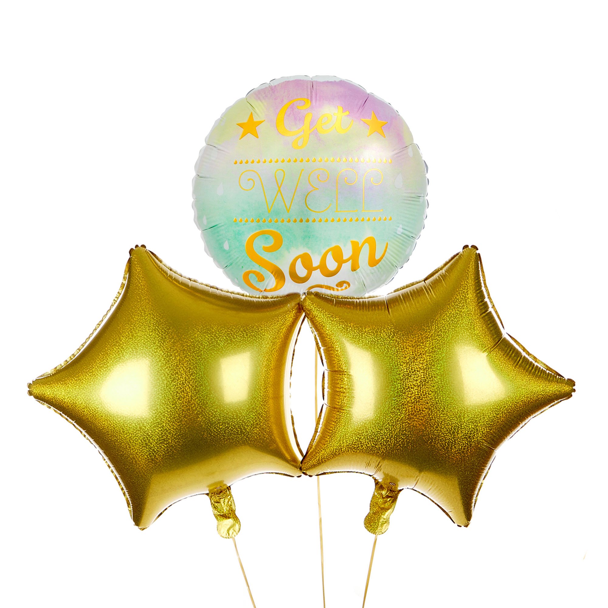 Watercolour Get Well Soon Balloon Bouquet - DELIVERED INFLATED!