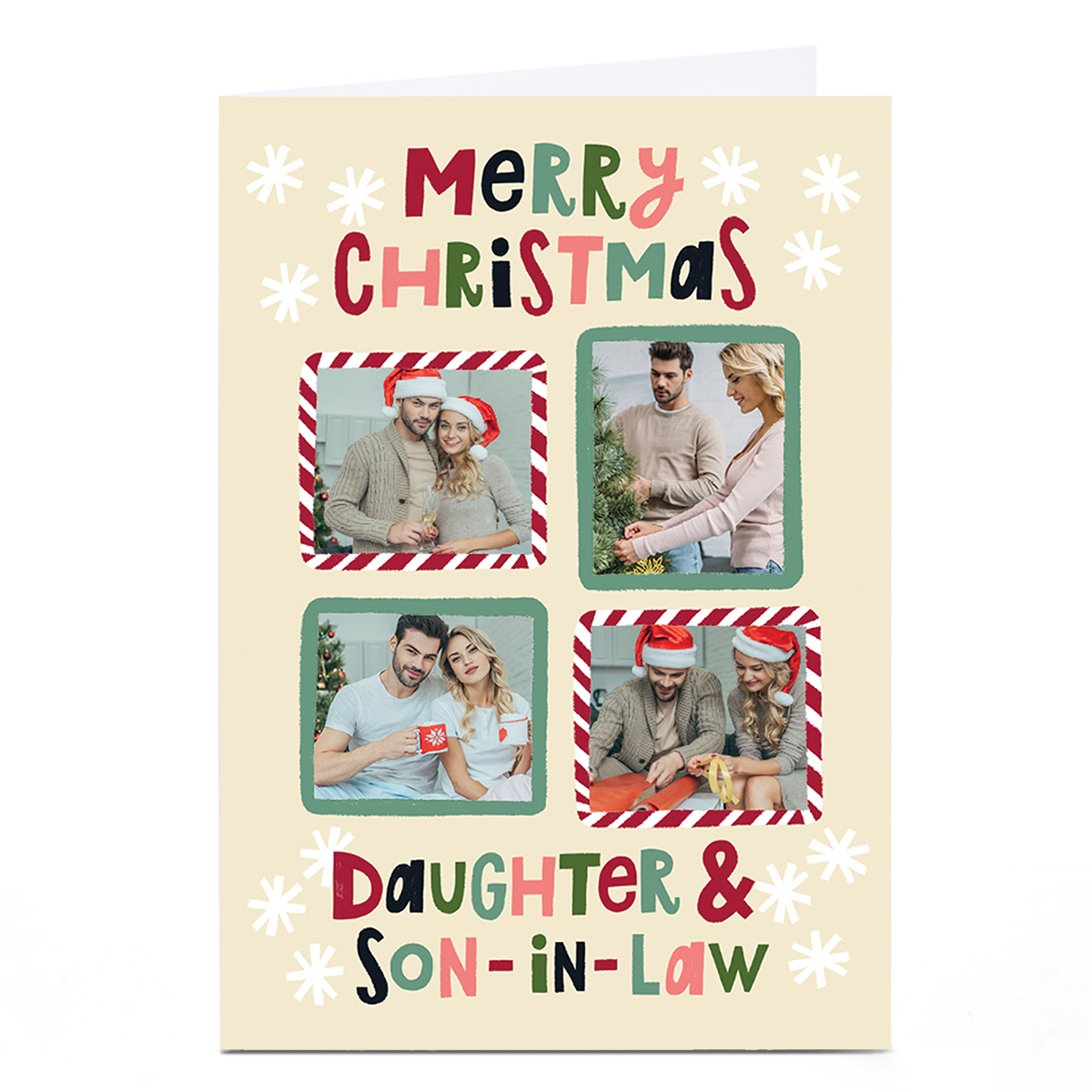 Photo Stevie Studio Christmas Card - 4 Festive Frames, Daughter and Son in Law