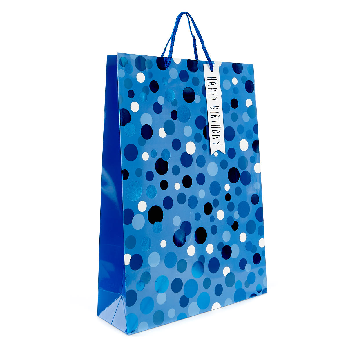 large blue gift bags