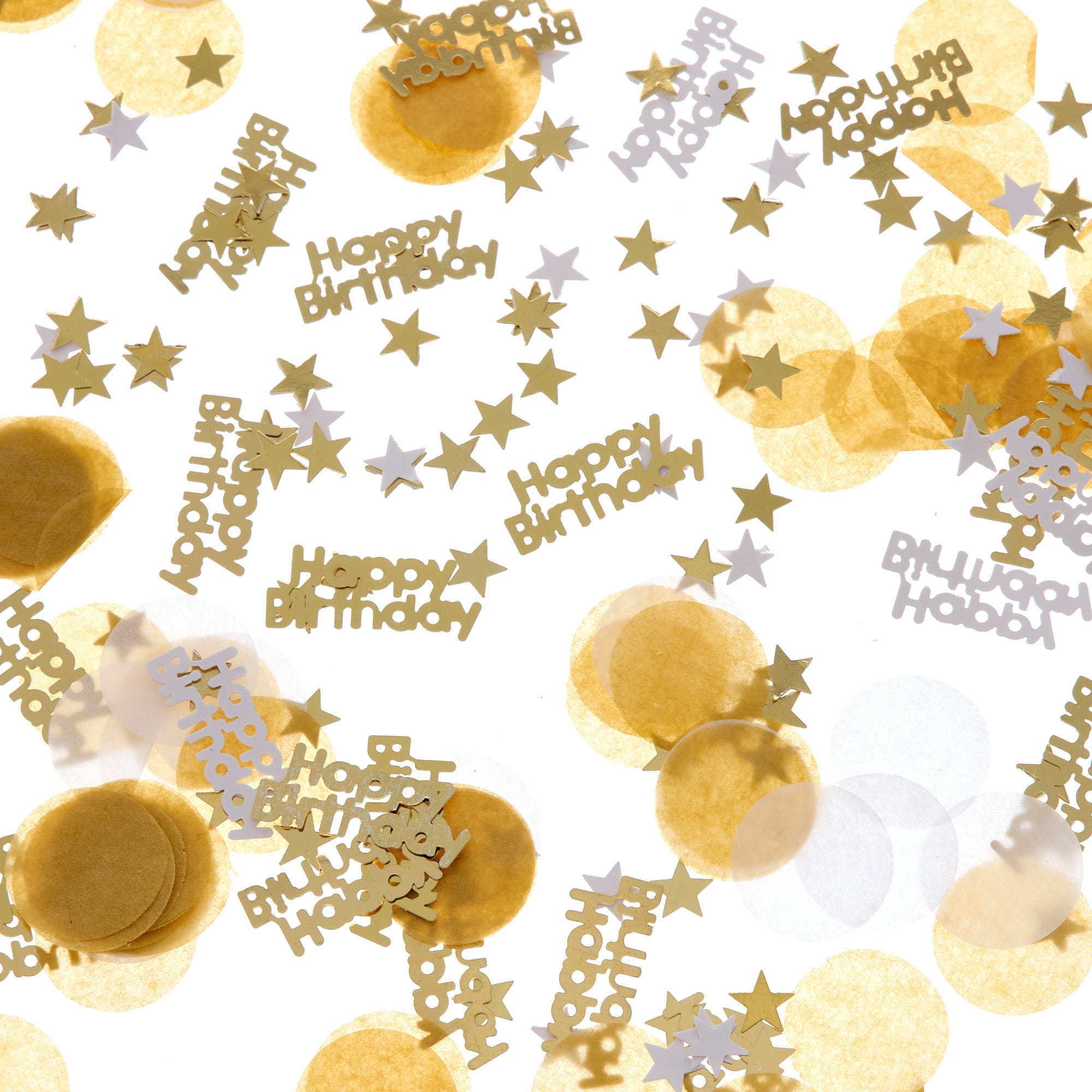 Buy Gold & Silver Happy Birthday Confetti for GBP 1.29 | Card Factory UK