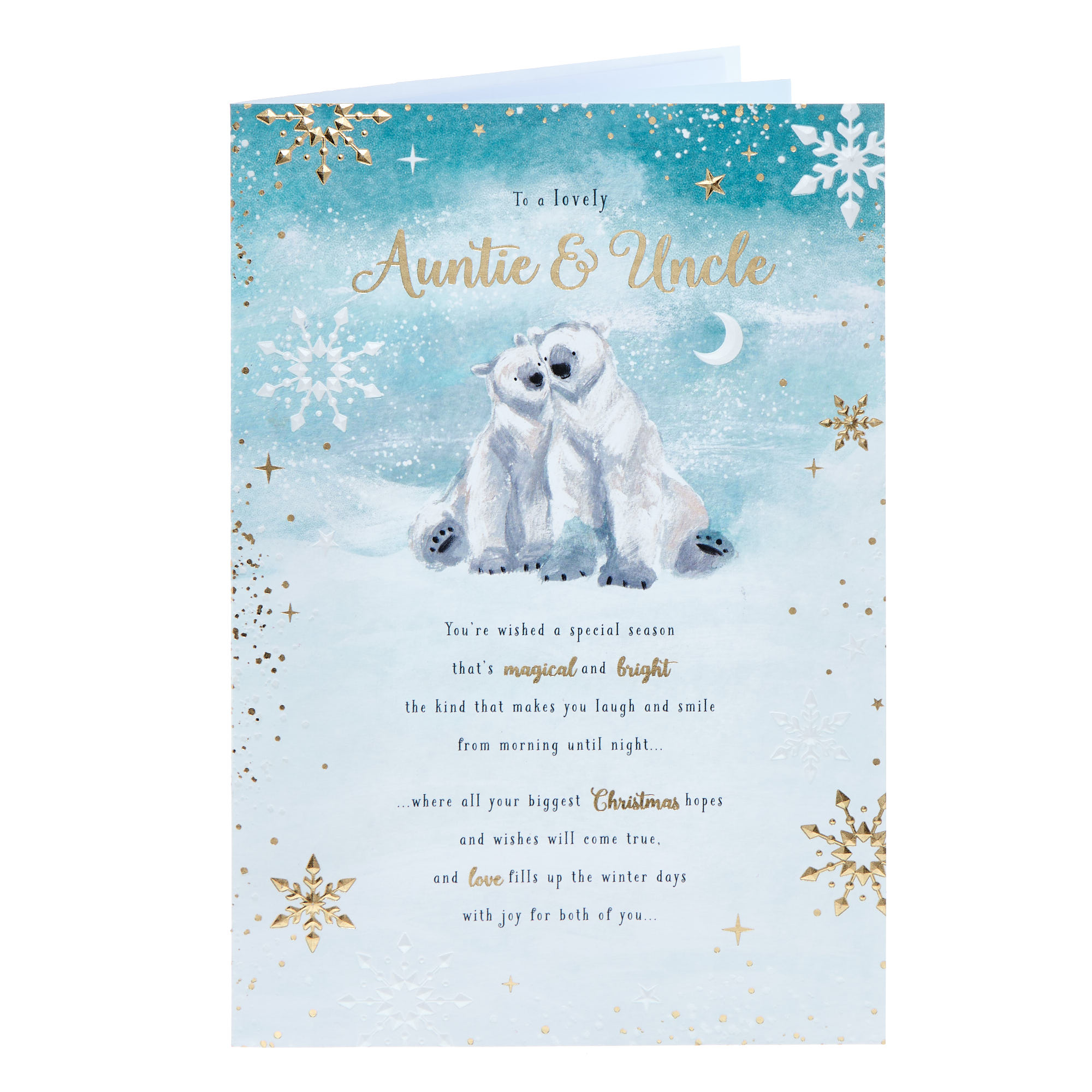 Lovely Auntie & Uncle Polar Bears Christmas Card