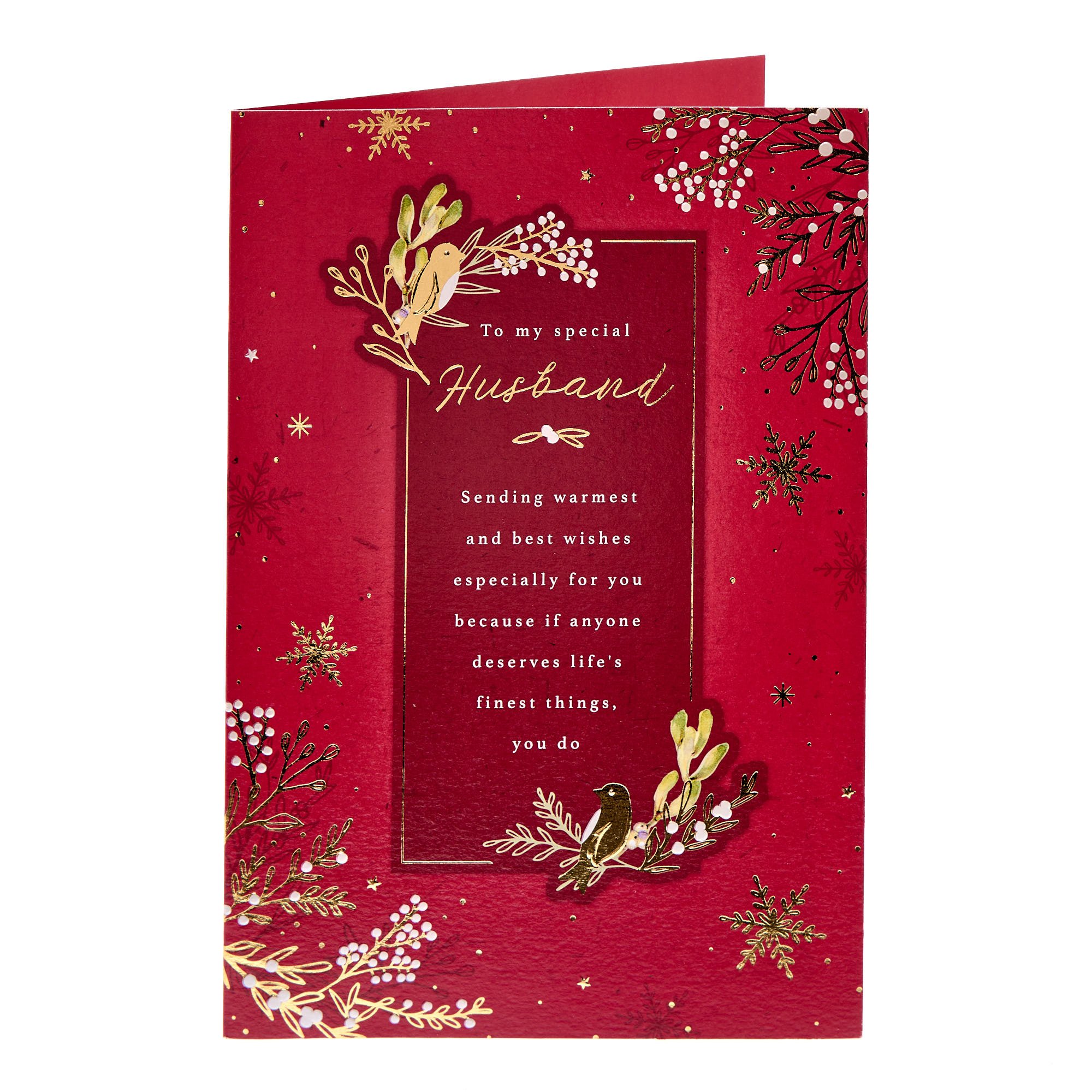 Husband Red & Gold Christmas Card