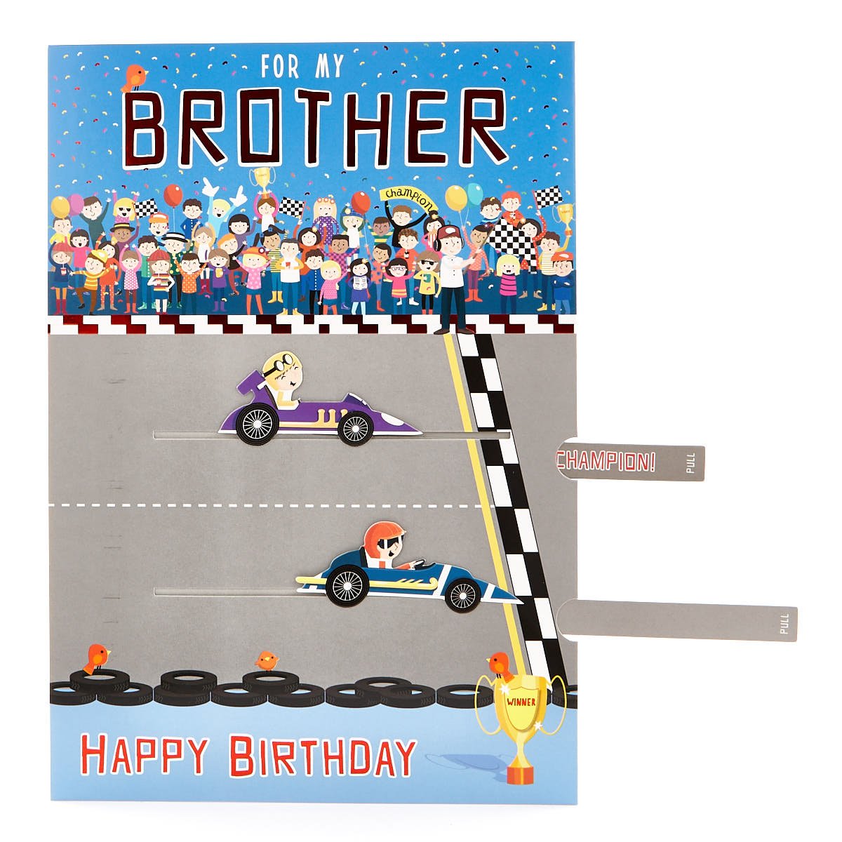 Signature Collection Birthday Card - Brother Race Cars