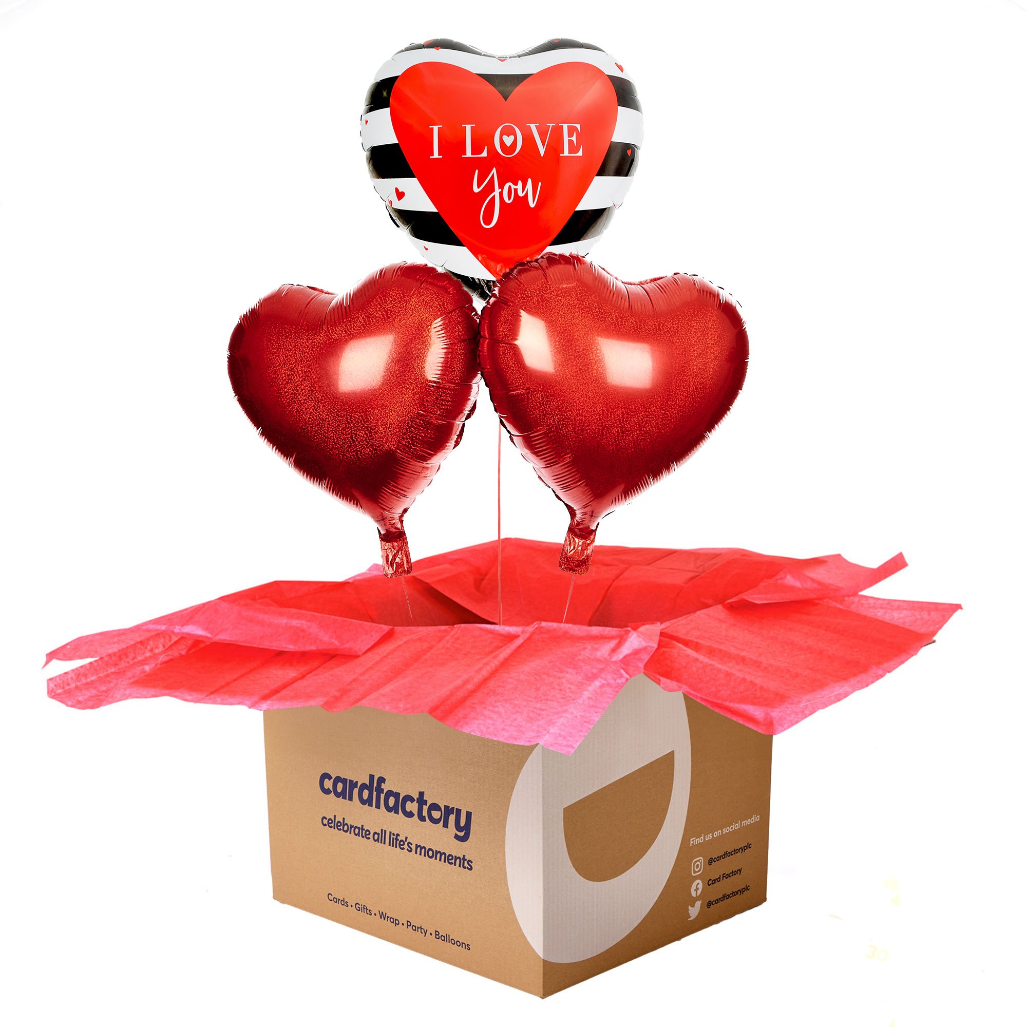 I Love You Heart-Shaped Balloon Bouquet - DELIVERED INFLATED!