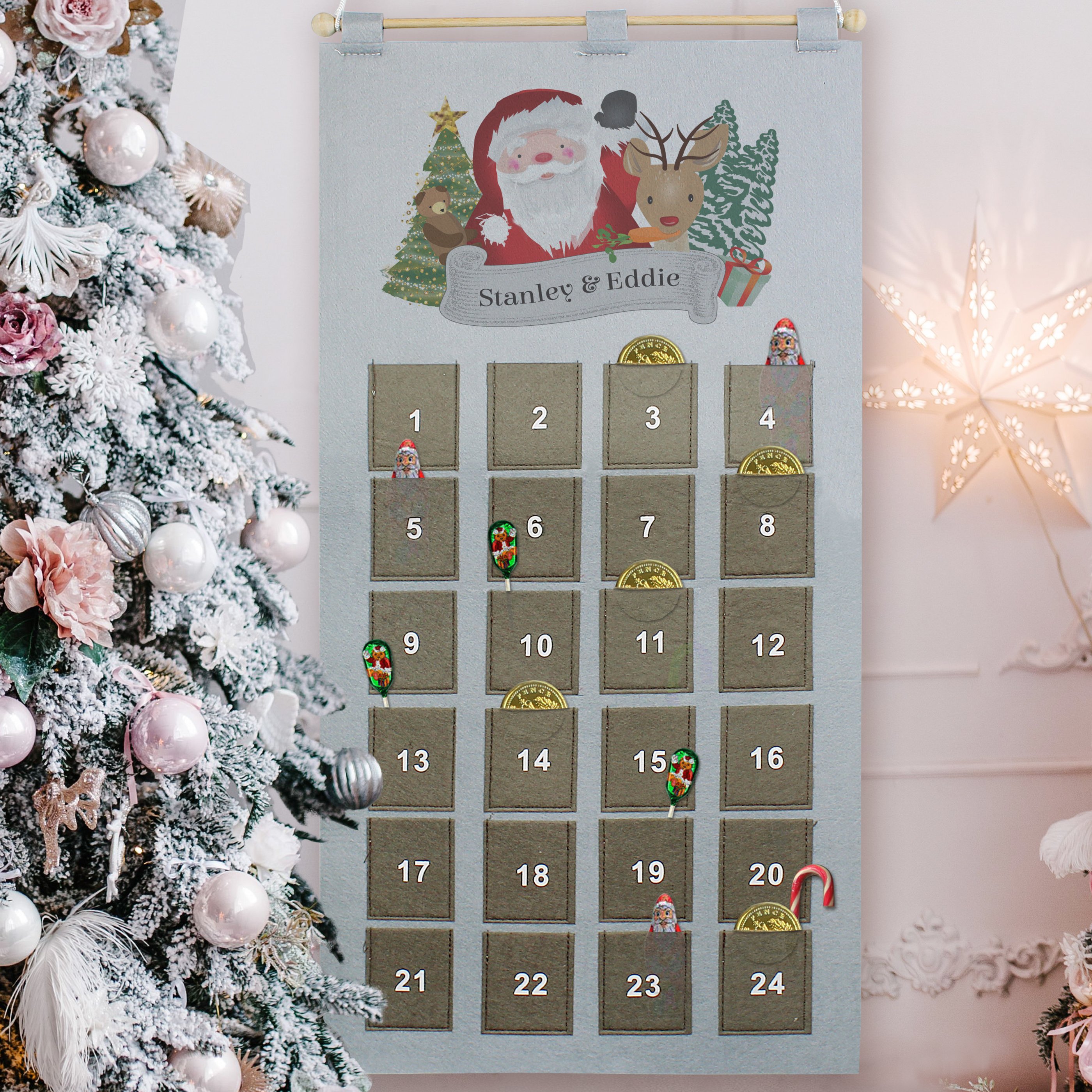 Personalised Silver Santa Advent Calendar