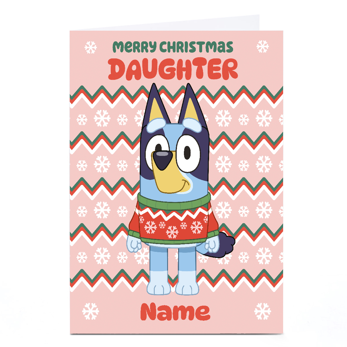 Personalised Bluey Christmas Card -  Merry Christmas Daughter