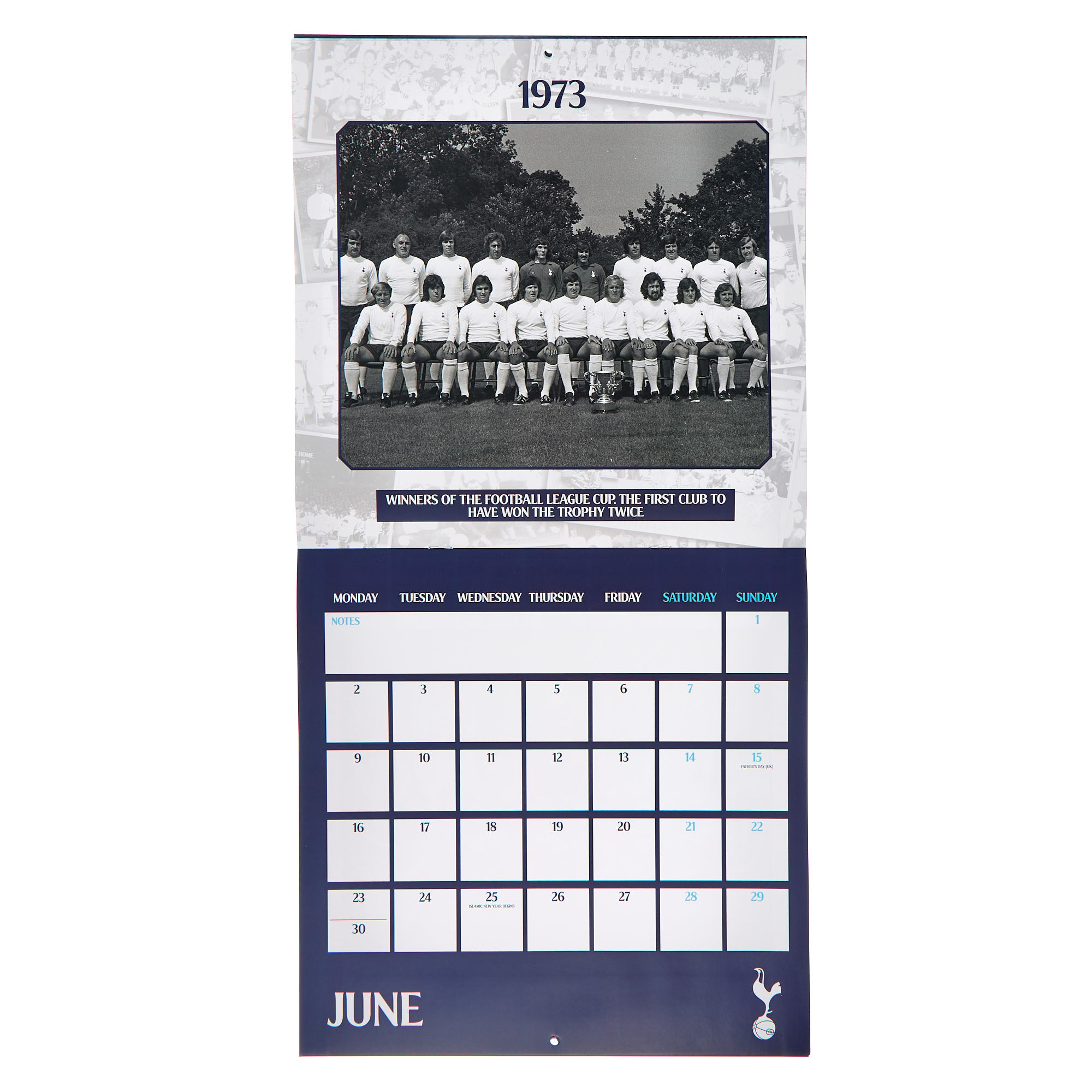 Tottenham Hotspur Through The Years 2025 Square Wall Calendar