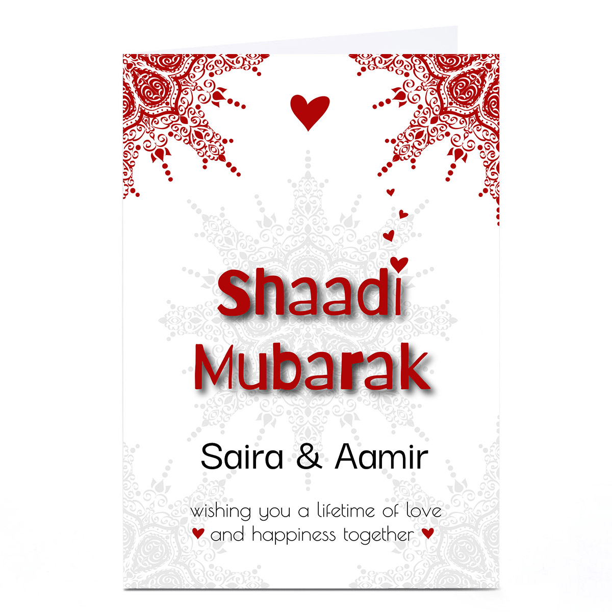 Personalised Roshah Designs Card - Shaadi Mubarak, Happiness